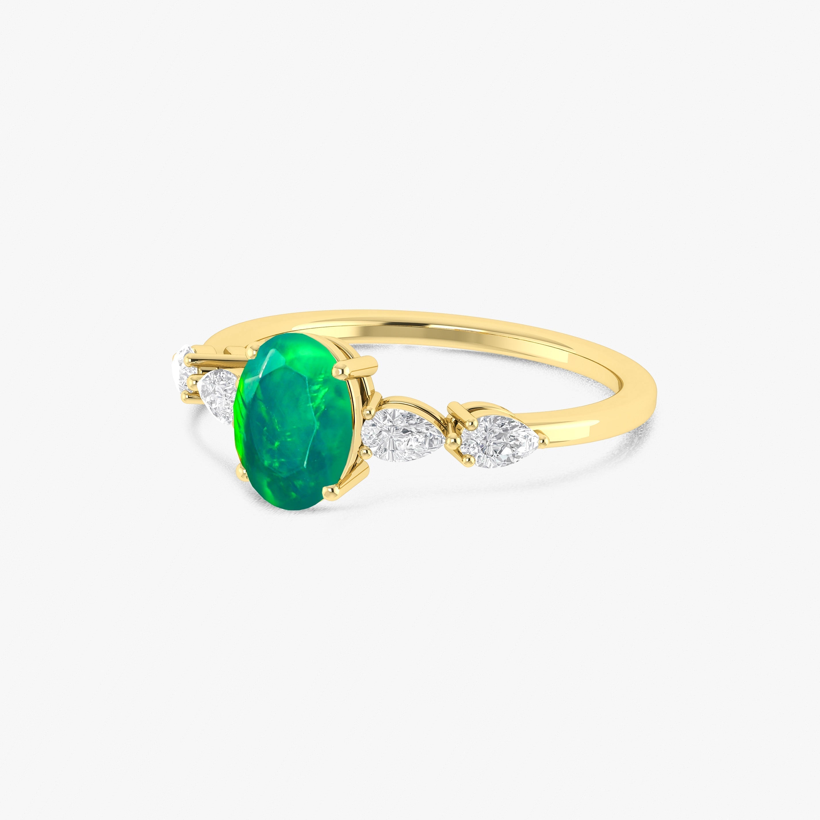 Genuine Opal Silver Ring for Women - Lavender Gemstone Jewelry, Elegant Dainty Stackable Ring for Everyday Wear, Gift for Her, Wedding, Anniversary, Party & Special Occasions