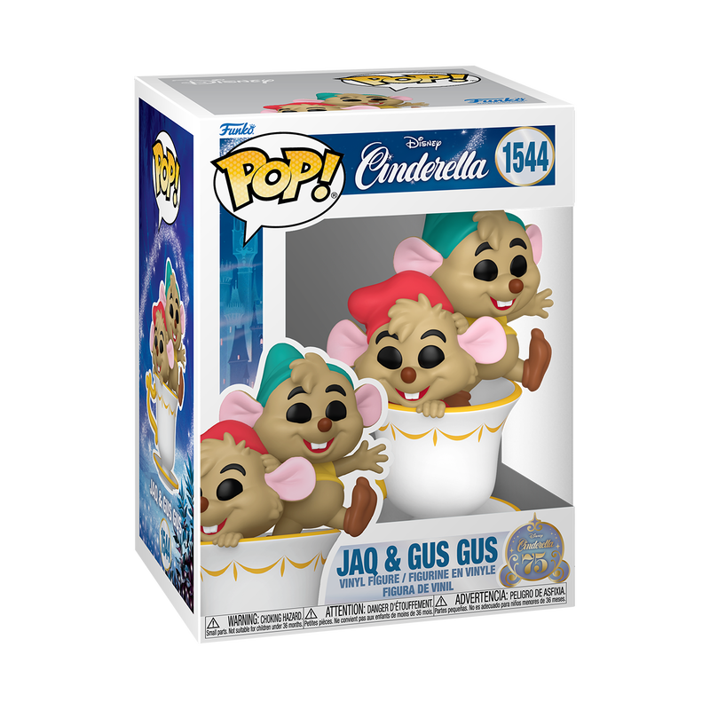 Jaq & Gus Gus (75th Anniversary) Funko Pop! Disney 1544 with Protector Case - Perfect for Disney Collectors, Movie Fans & Pop Culture Enthusiasts