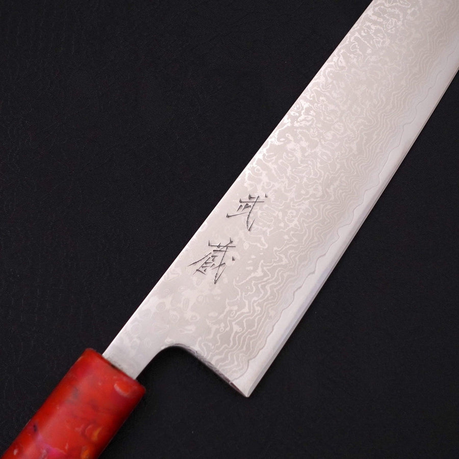 Premium Kiritsuke Knife 210mm - VG-10 Damascus Steel Blade, Ocean Red Handle - Japanese Kitchen Knife for Sushi, Sashimi & Precision Cutting