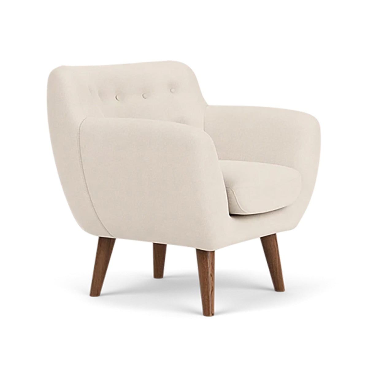 Anne Fabric Armchair - Modern Upholstered Accent Chair for Living Room, Bedroom & Office - Comfortable Lounge Chair with Sturdy Wooden Legs (Perfect for Reading, Relaxing & Home Decor)