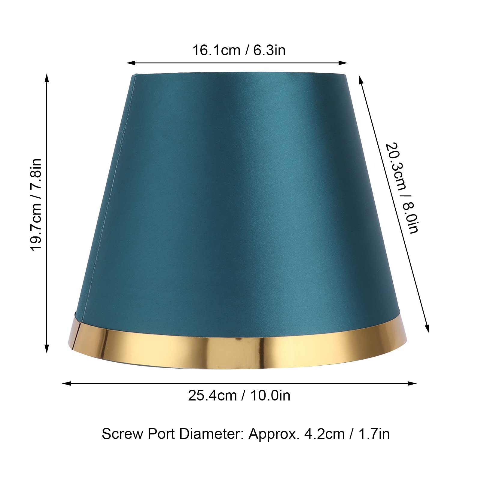 10 x 7.8in E27 Fabric Lamp Shade - European Style Simple Durable Lampshade for Table & Floor Lamps - Home Decor Lighting Accessory (Green) - Perfect for Living Room, Bedroom & Office Lighting