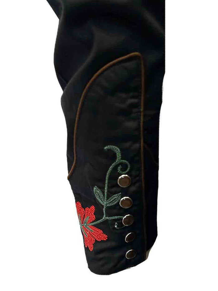 Rockmount 6840 BLK Men's Vintage Bronc Embroidered Western Shirt - Black Cowboy Shirt for Rodeo, Country Music & Western Fashion