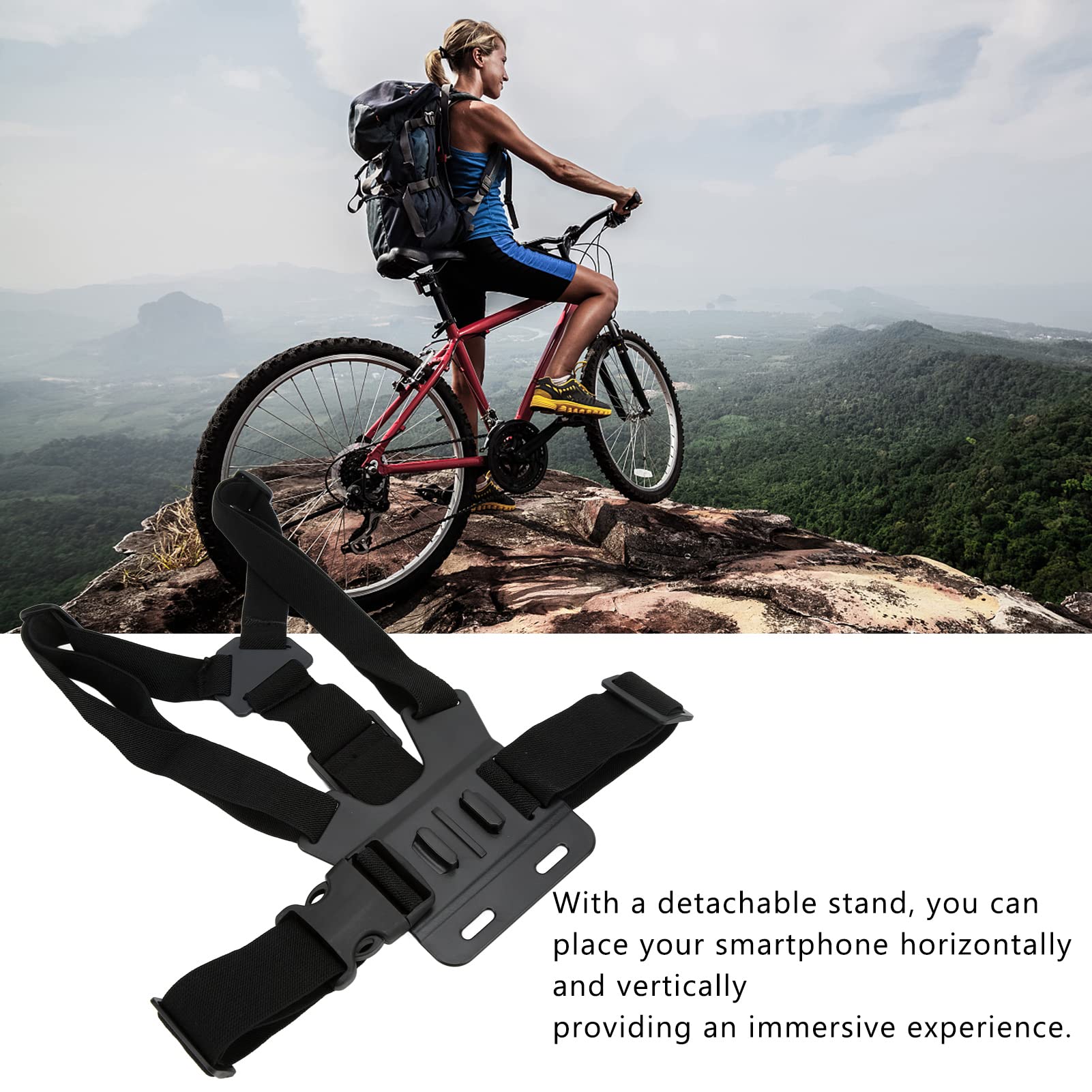 Adjustable Phone Chest Mount Harness for POV Action Camera & Smartphone - Compatible with iPhone, Samsung, GoPro - Perfect for Hiking, Cycling, Vlogging & Hands-Free Recording