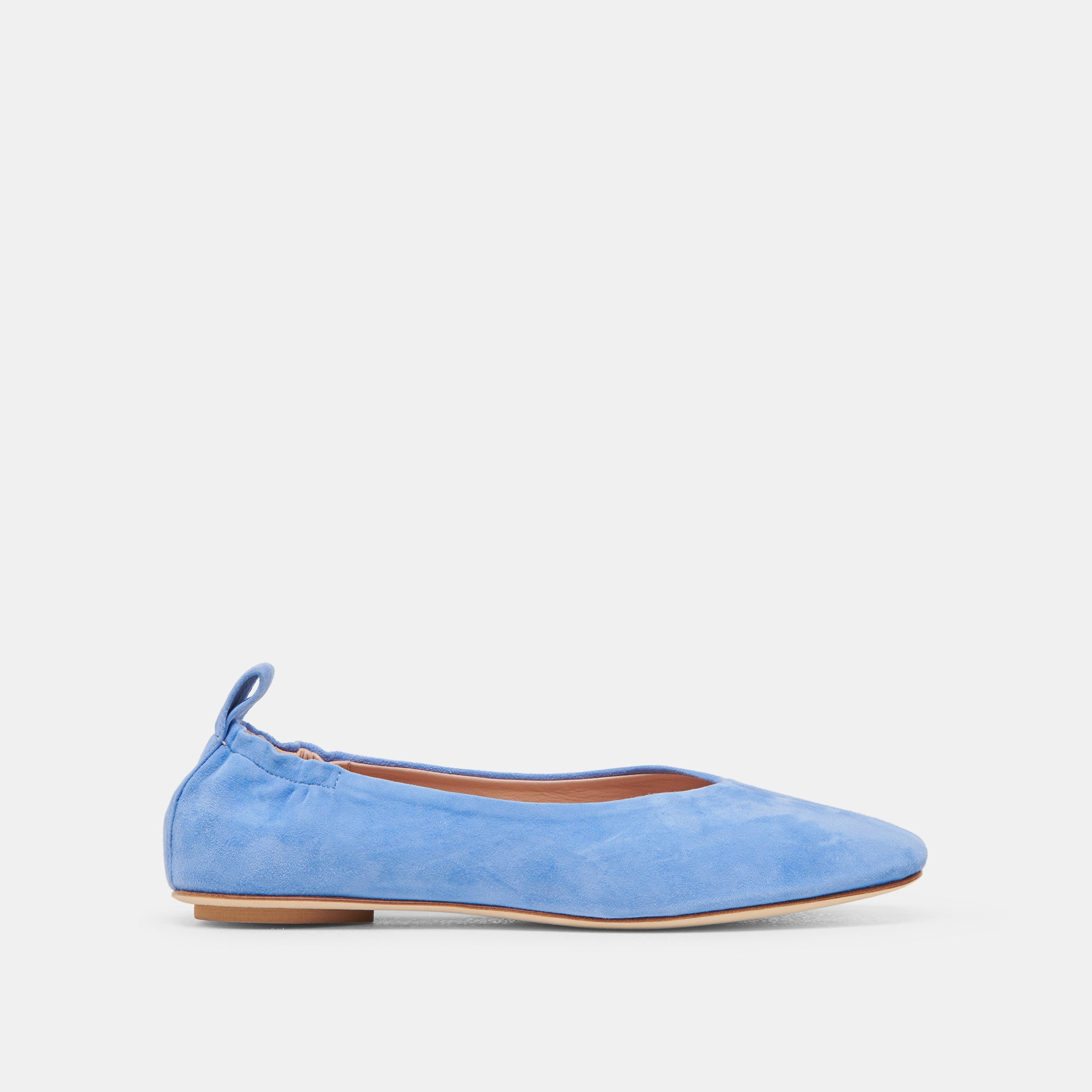 VINNIE Women's Ballet Flats - Dusty Blue Suede Loafers for Women | Comfortable Slip-On Shoes for Work, Travel & Casual Wear