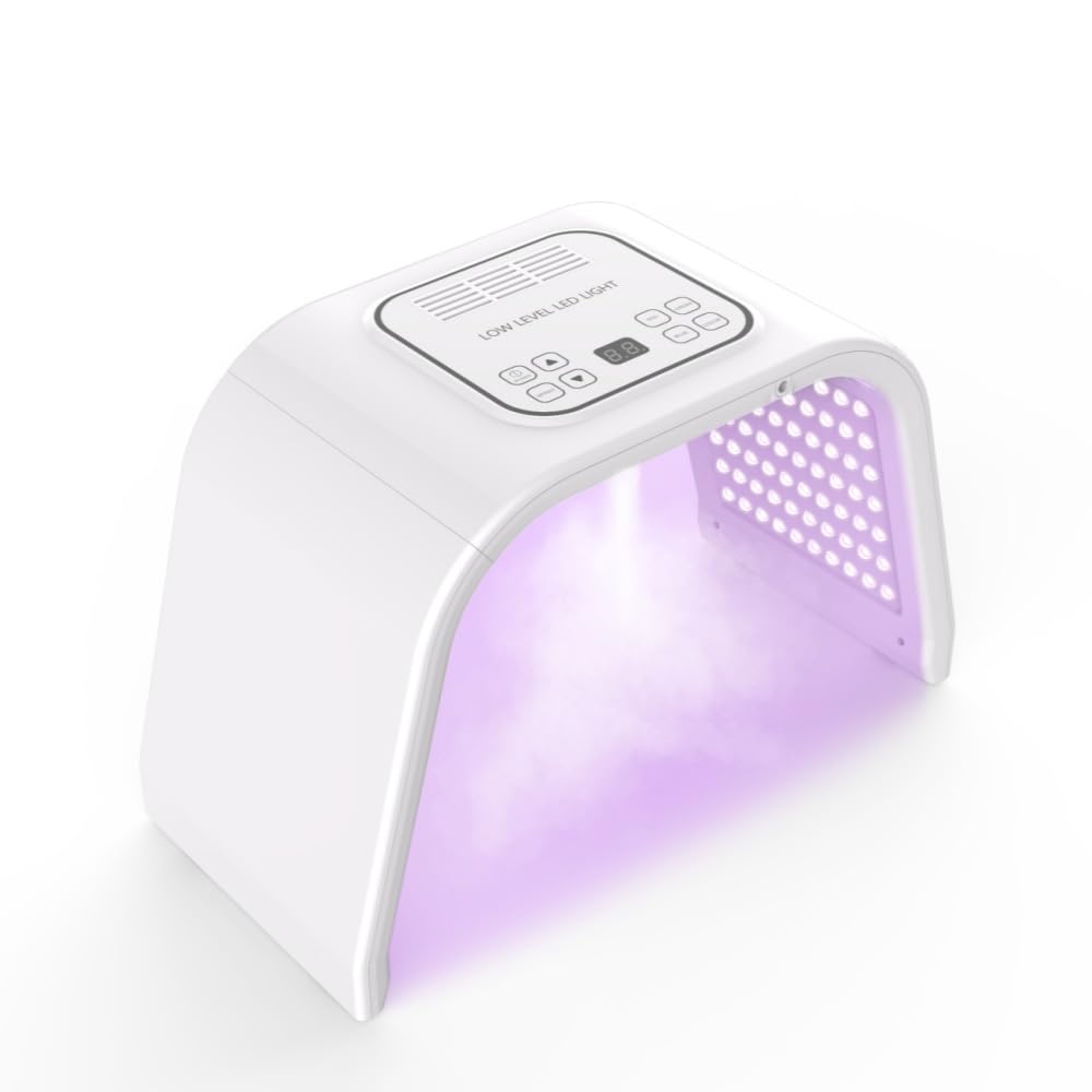 7 Color LED Light Therapy Device for Face - Red Light Beauty Machine with Spray, Professional PDT Facial Skin Care for Anti-Aging & Acne Treatment - Perfect for Home Spa & Salon Use