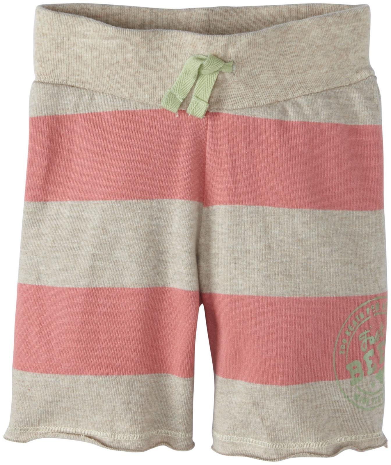 Burt's Bees Baby Girls' Rugby Stripe Board Shorts - Chrysanthemum Print - 3-6 Months - Soft Cotton Swim Trunks for Beach, Pool & Summer Play