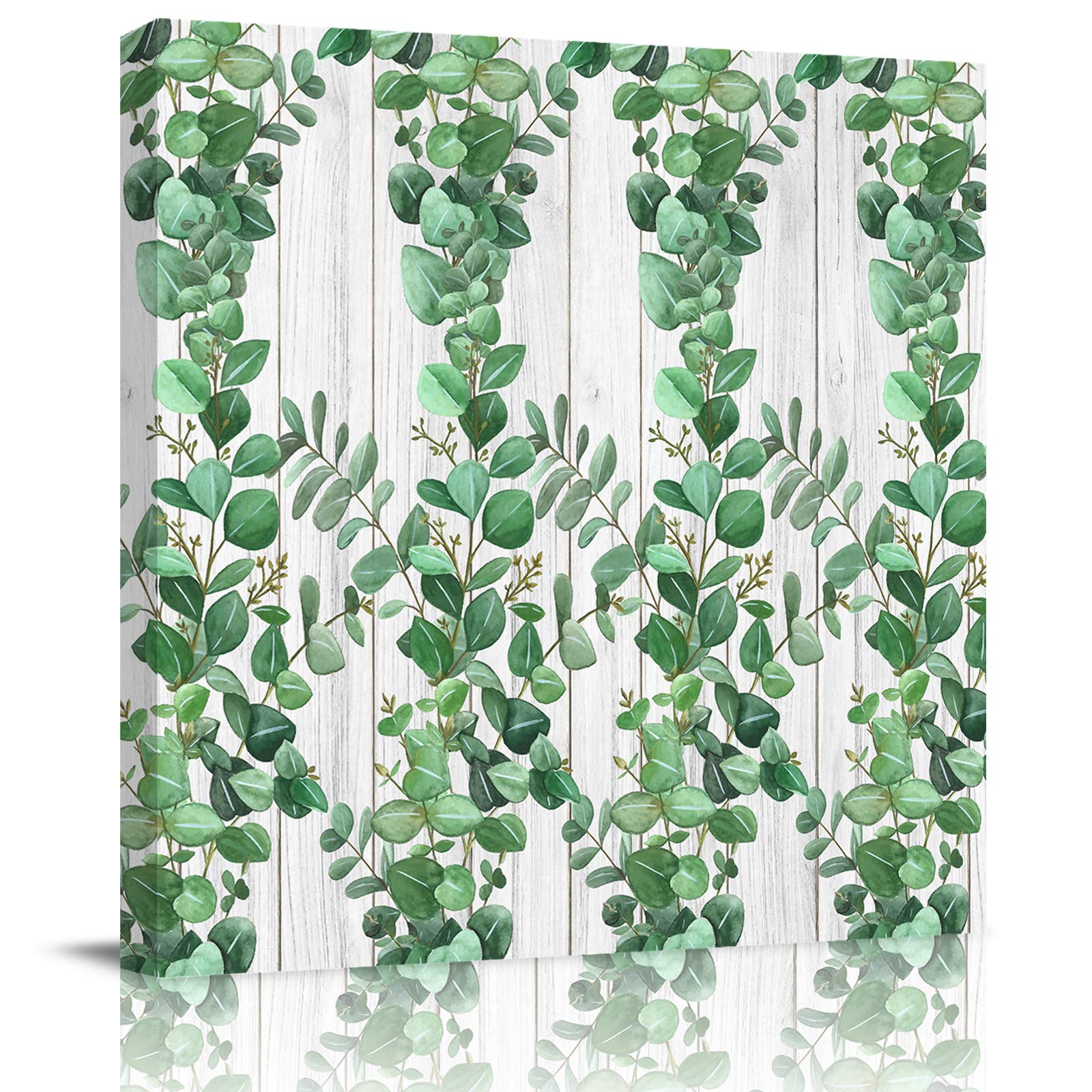 Spring Summer Leaves Canvas Wall Art - Framed Bathroom Decor Painting for Living Room, Kitchen, Office | Ready to Hang Home Decor | Perfect for Housewarming Gifts & Spa Retreats