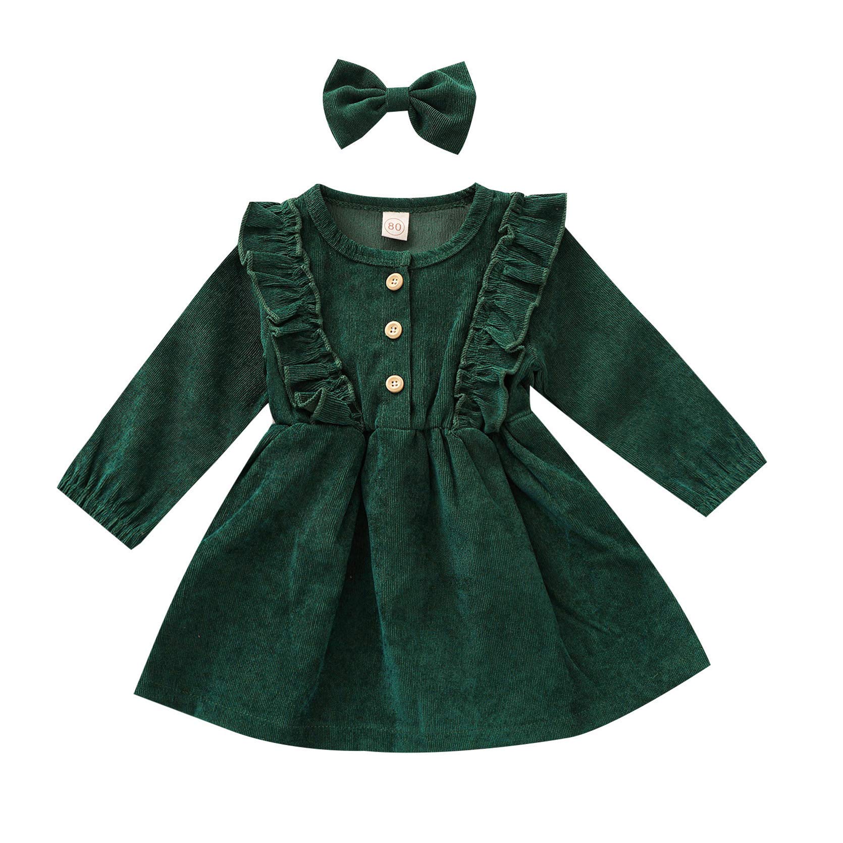 Toddler Girls Corduroy Tutu Dress - Long Sleeve Princess Skirt for Baby Girls | Spring & Summer Kids Clothing | Perfect for Birthday Parties, Photo Shoots & Special Occasions