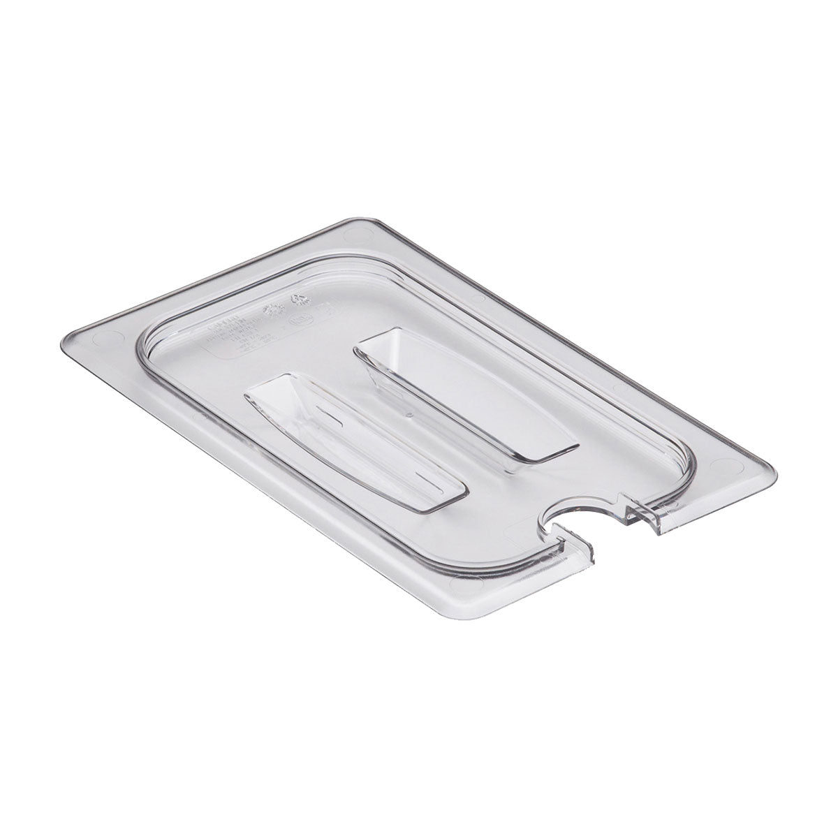 Cambro 40CWCHN135 1/4 Size Clear Camwear Notched Food Pan Lid with Handle - Perfect for Commercial Kitchens, Catering, and Food Storage