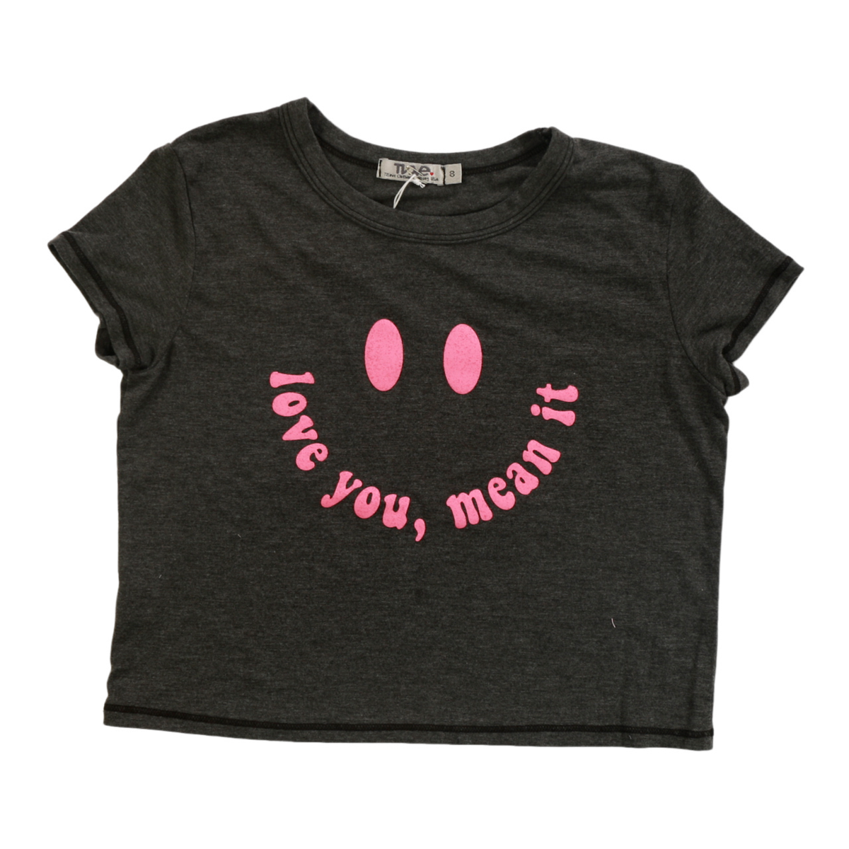 T2Love Love You Mean Crop Top - Women's Trendy Short Sleeve T-Shirt for Casual Wear & Summer Outfits