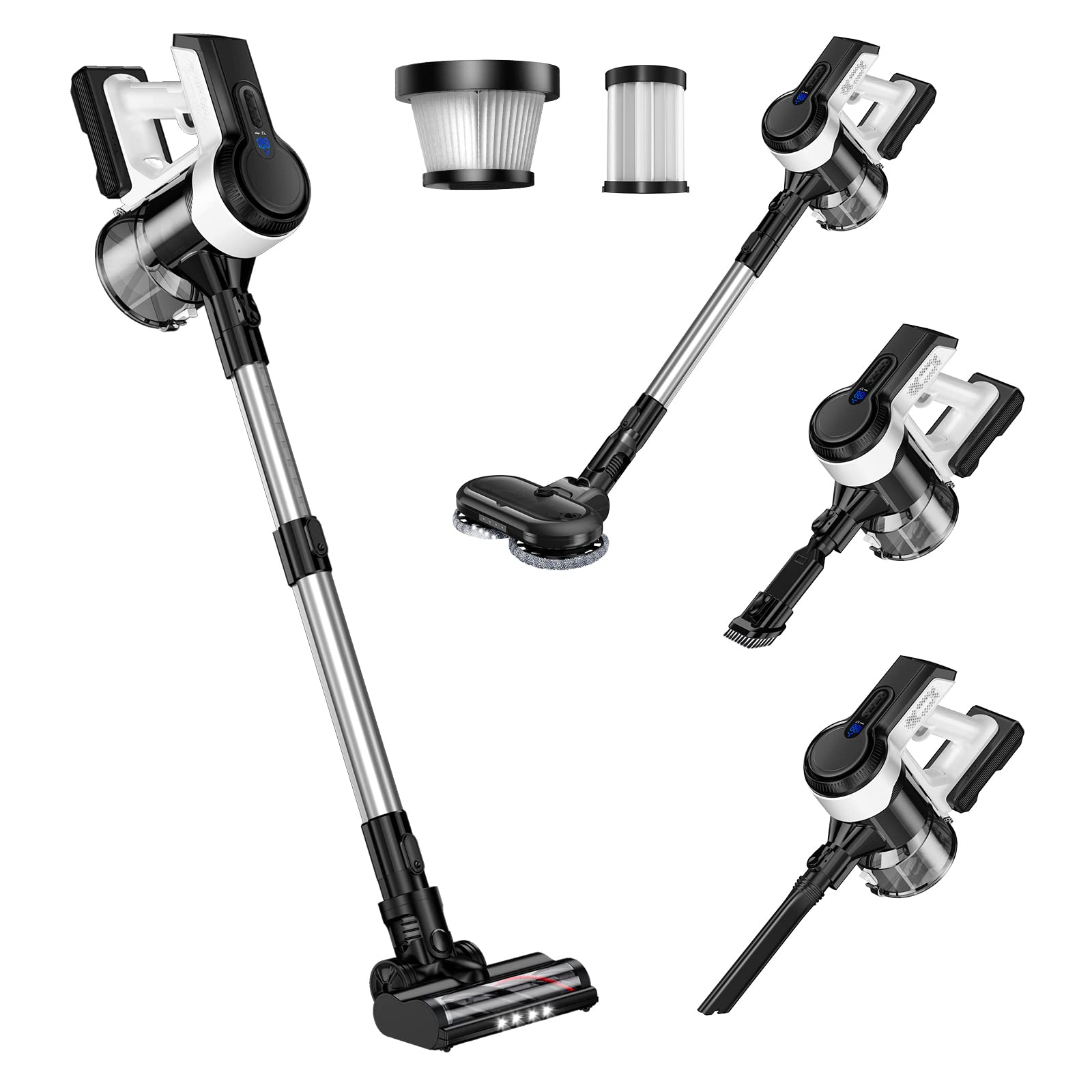 Powerful 26Kpa Cordless Vacuum Cleaner with Electric Mop - Lightweight Handheld Stick Vacuum, 3 Cleaning Modes, 50min Runtime - Ideal for Hardwood Floors, Carpets & Pet Hair (Model A18) | Perfect for Quick Home Cleaning & Pet Owners