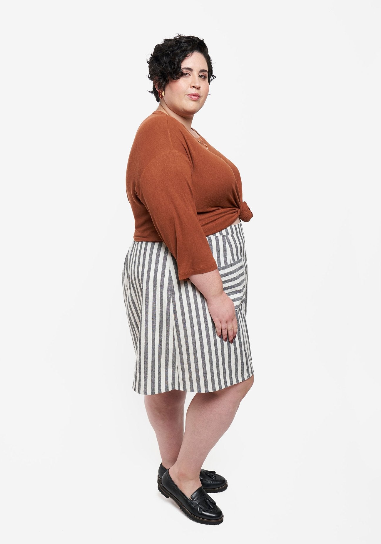 Grainline Studio Reed Skirt - Size 14 (Waist 30) - Women's A-Line Cotton Skirt for Casual & Office Wear