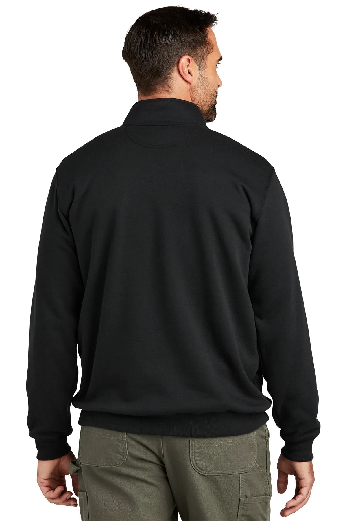 Carhartt Mock Neck Sweatshirt for Men - Heavyweight Cotton Work Pullover, Black - Durable Casual & Workwear for Construction, Outdoor Jobs & Everyday Wear