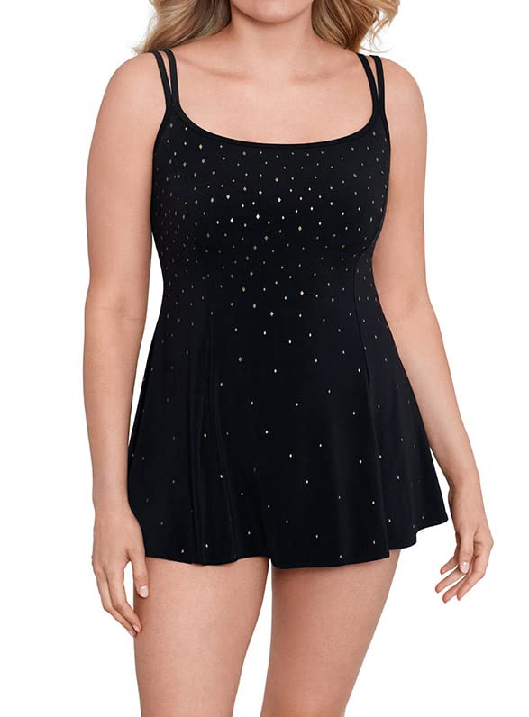 Longitude Women's One Piece Swimdress with Flyaway Design & Soft Cup Support - Perfect for Beach Vacations, Pool Parties and Summer Getaways