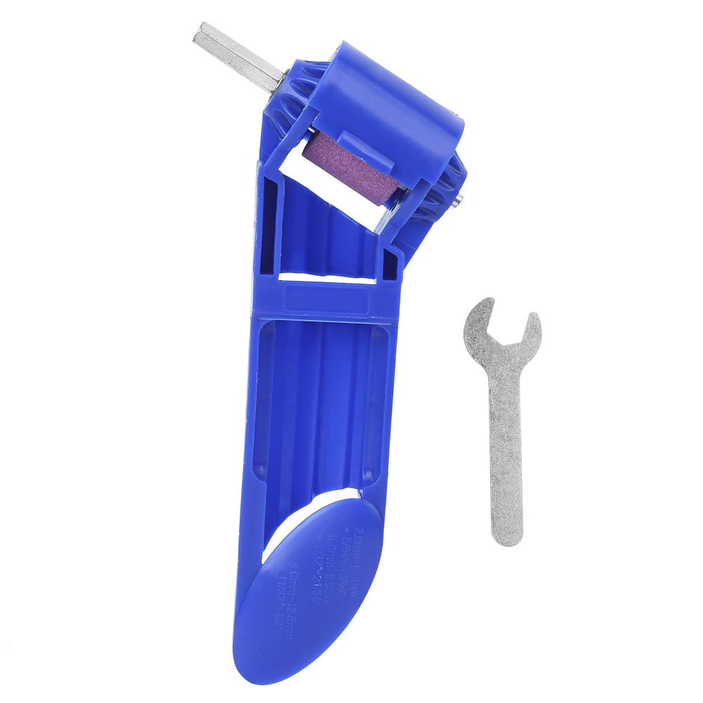 Portable Drill Bit Sharpener with Corundum Grinding Wheel | Compact Twist Bit Sharpener Tool with Wrench | Ideal for Metalworking, Woodworking & DIY Projects | Perfect for Home Workshops, Construction Sites & Garage Use