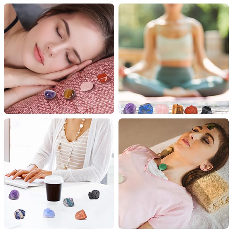 26 Pcs Healing Crystal Set for Meditation & Chakra Balancing - Wooden Box Gift for Beginners