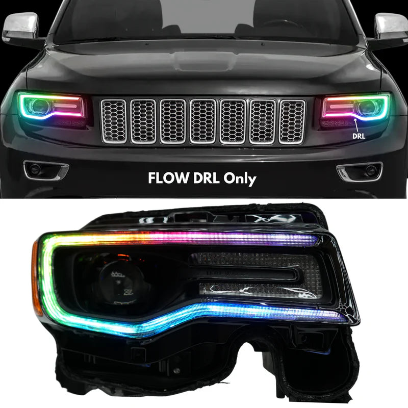 Jeep Grand Cherokee Multicolor DRL Boards (2014-2021) - LED Daytime Running Lights for Enhanced Visibility & Style - Perfect for Off-Roading & Night Driving