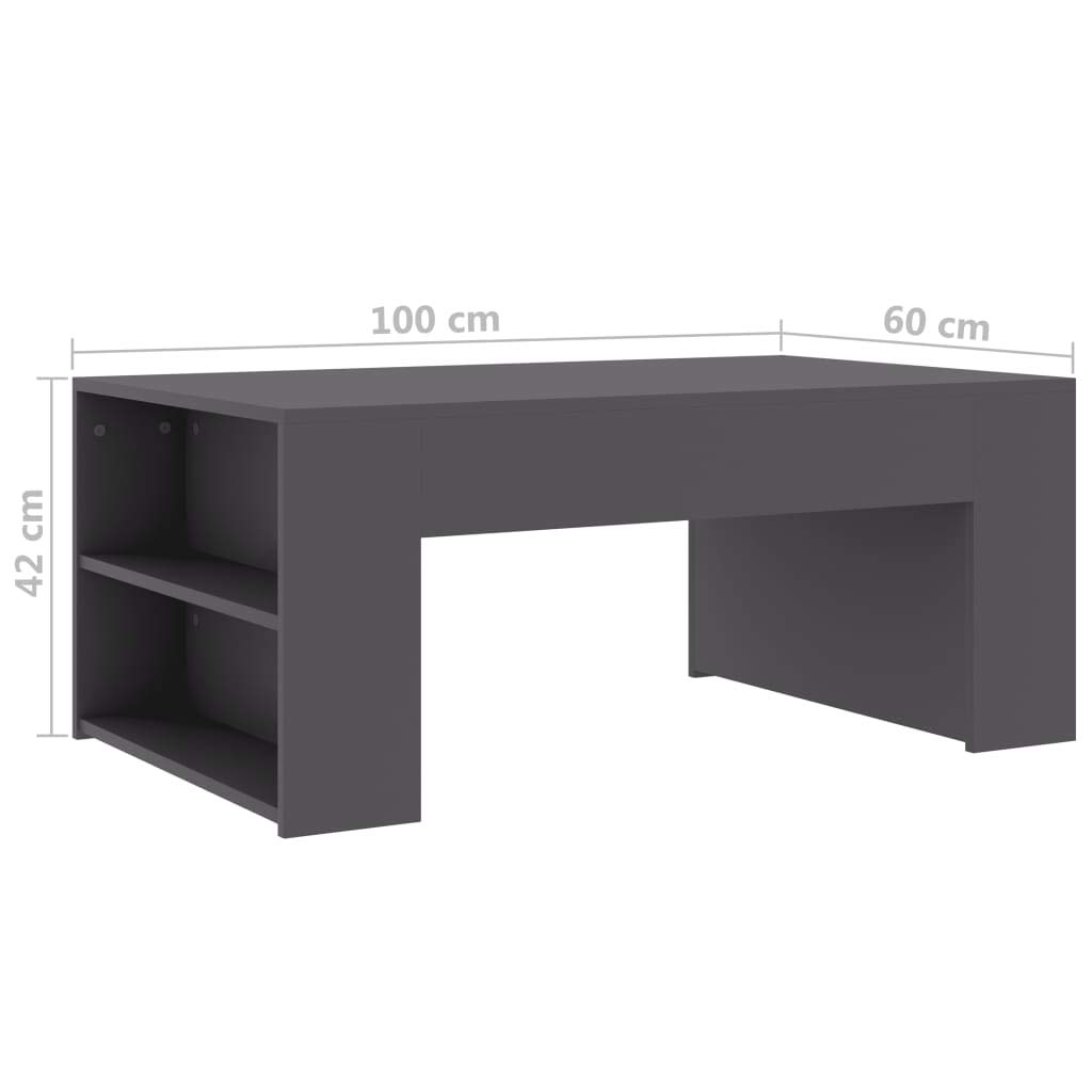 Multifunctional Coffee Table with Storage - Modern End Table for Living Room, Sofa & Couch - Sturdy Chipboard Home Furniture in Gray - Perfect for TV Room, Bedroom & Small Spaces
