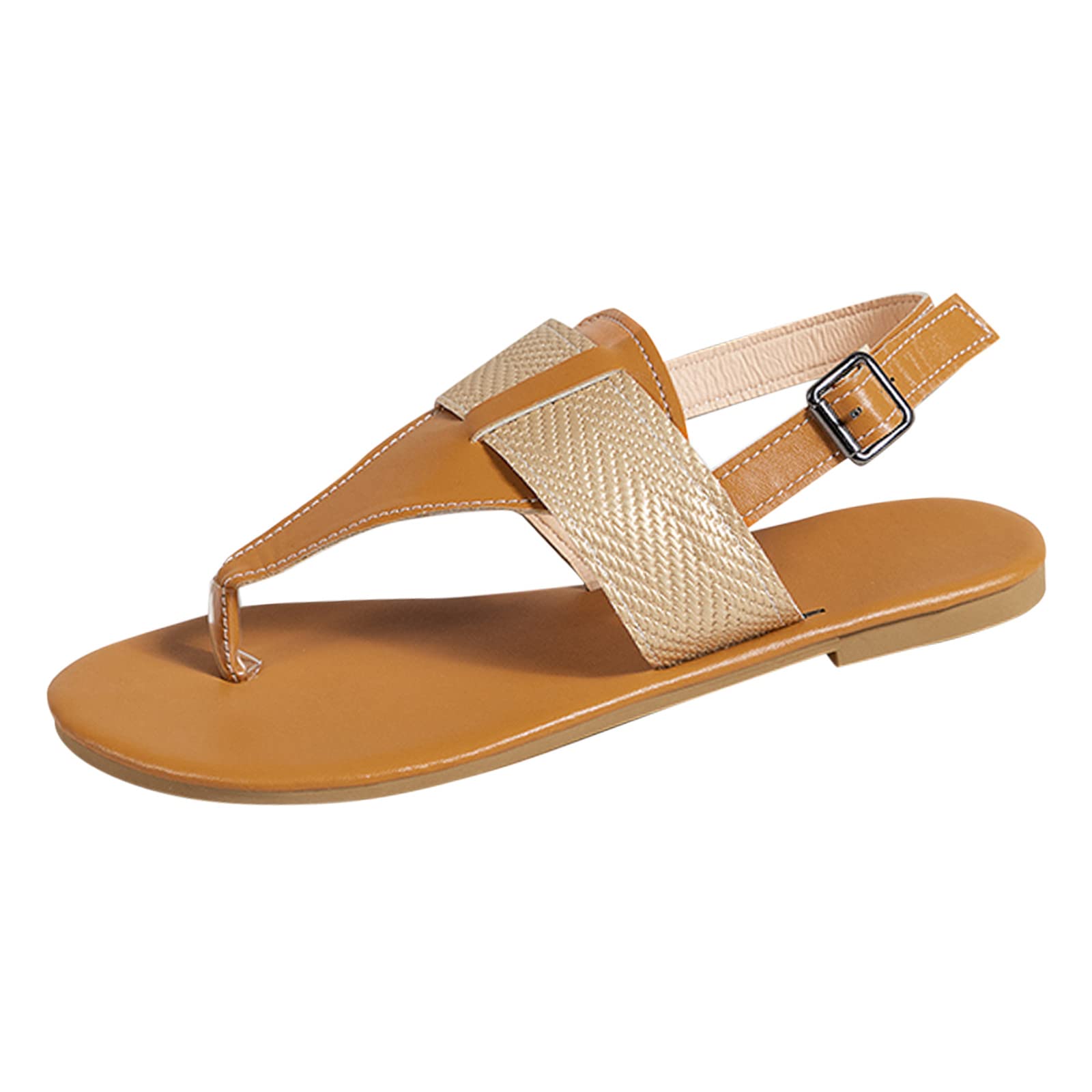 Women's Colorblock Flip Flops - Comfortable Flat Thong Sandals with Buckle Strap | Summer Beach Shoes for Ladies, Casual Walking & Vacation Wear