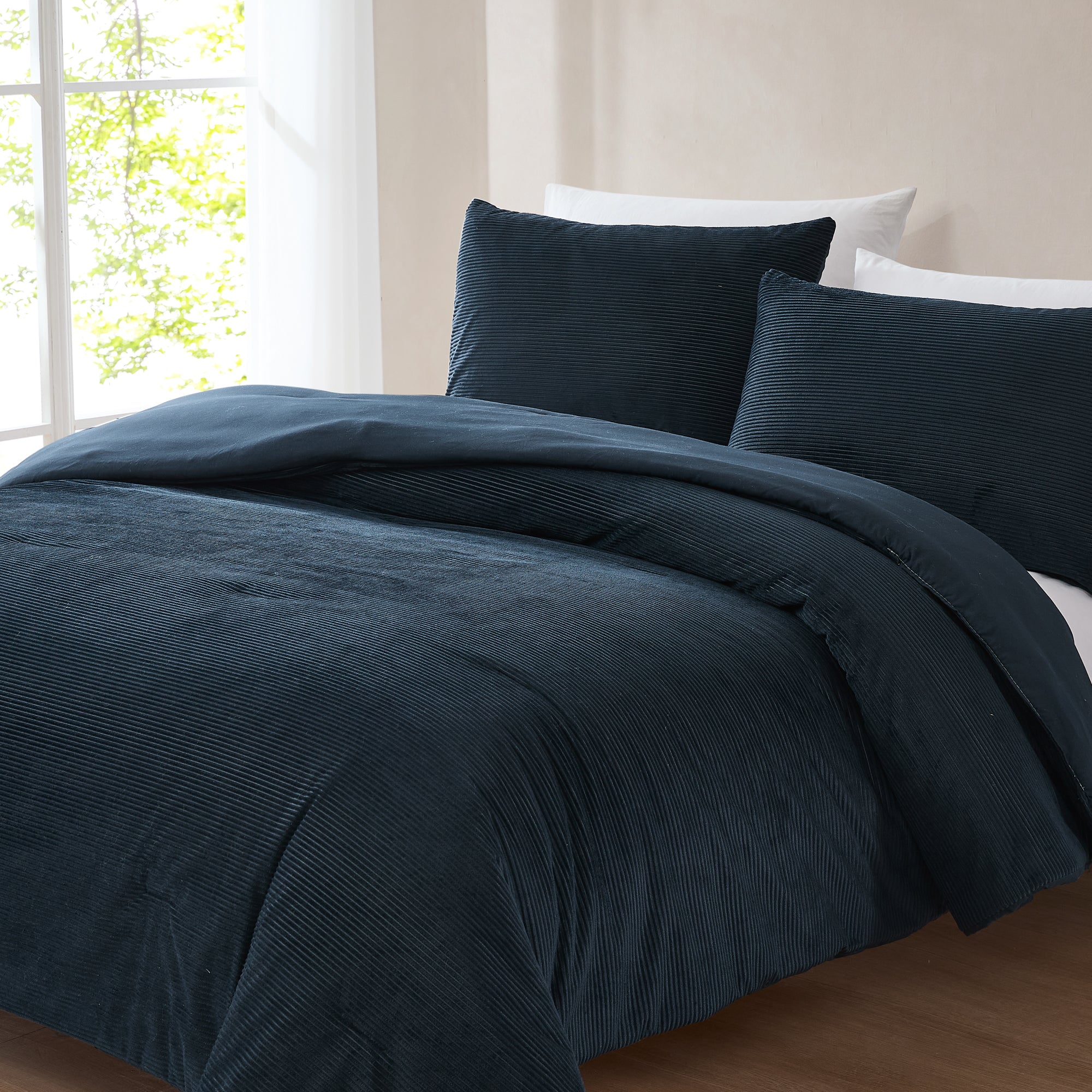 Arden Ribbed Corduroy Comforter Set - Soft & Durable Bedding Collection for Cozy Bedroom Decor | Perfect for Winter Nights & Home Styling