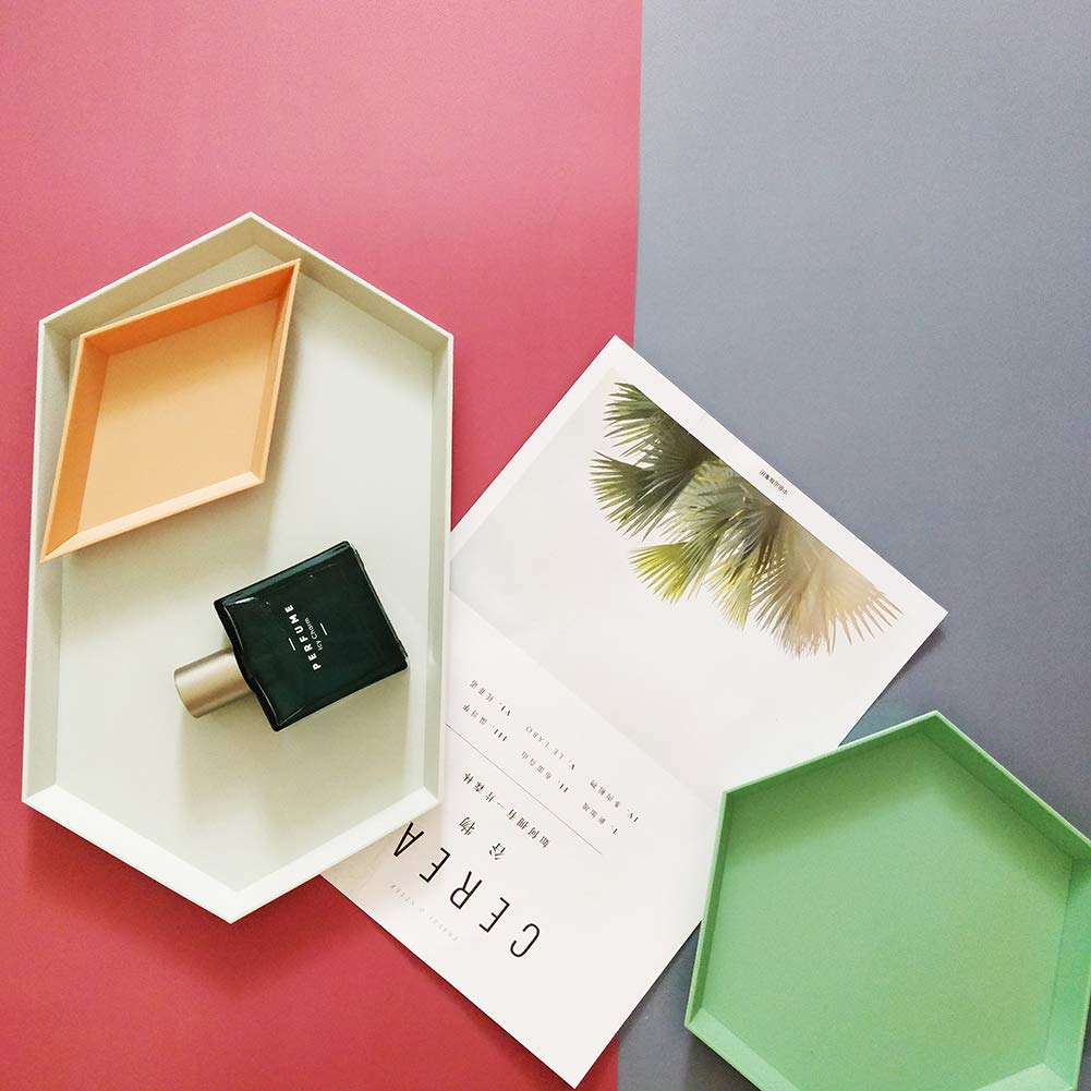 Evanto Plastic Storage Platters - Small Food Serving Tray & Jewelry Organizer, Geometric Design Multipurpose Desk Tray for Snacks, Rings, Office Supplies - Perfect for Parties, Home Decor & Workspace Organization