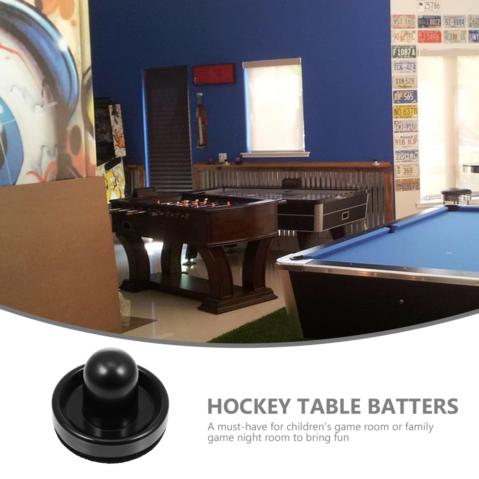 1 Set Air Hockey Paddles & Pushers - Replacement Hockey Game Accessories for Table Hockey, Includes Ball Headers & Lint Remover - Perfect for Home Arcade, Game Room, and Family Fun Nights