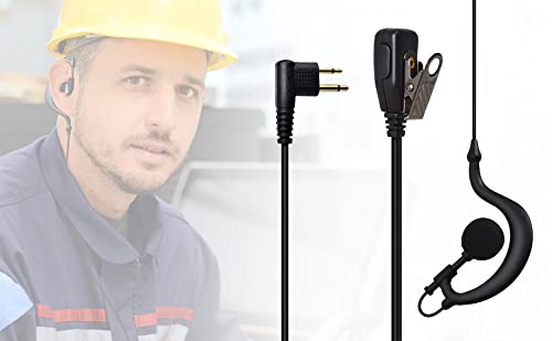 UAYESOK Walkie Talkie Headset - G Shape Security Guard Radio Earpiece with PTT Mic (5 Pack) - Compatible with Motorola CP040 DP1400 GP300 XT420 XT460 CLS1110 CLS1410 & Hytera Two-Way Radios - Ideal for Security, Construction & Event Staff Communication