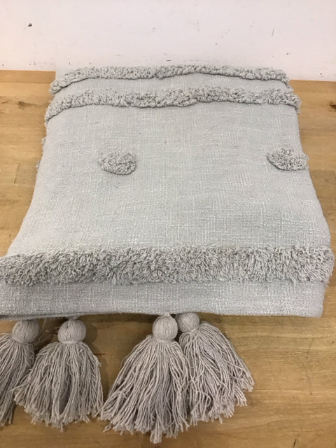 Stylish Green Tassel Throw Blanket by Rachel Zoe - Soft & Cozy Home Decor for Living Room, Bedroom, or Outdoor Use