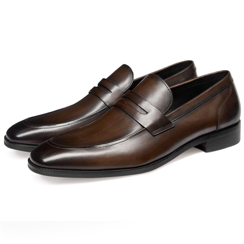 GIFENNSE Men's Slip-On Loafers - Premium Leather Dress Shoes for Business & Formal Occasions | Comfortable Office & Wedding Shoes for Men