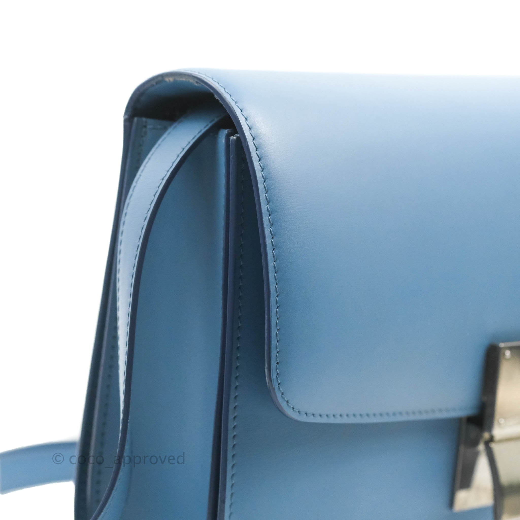 Celine Medium Classic Box Bag in Blue Calfskin with Silver Hardware - Luxury Crossbody Purse for Women, Perfect for Work, Date Night & Special Occasions