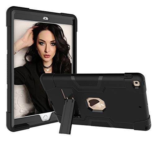 Ankoe Heavy Duty Shockproof iPad 10.2-inch Case (2019 Model) - 3-Layer Protection Hybrid Cover for Apple iPad 7th Gen A2197/A2198/A2200 - Perfect for Travel, School & Outdoor Use (Black)