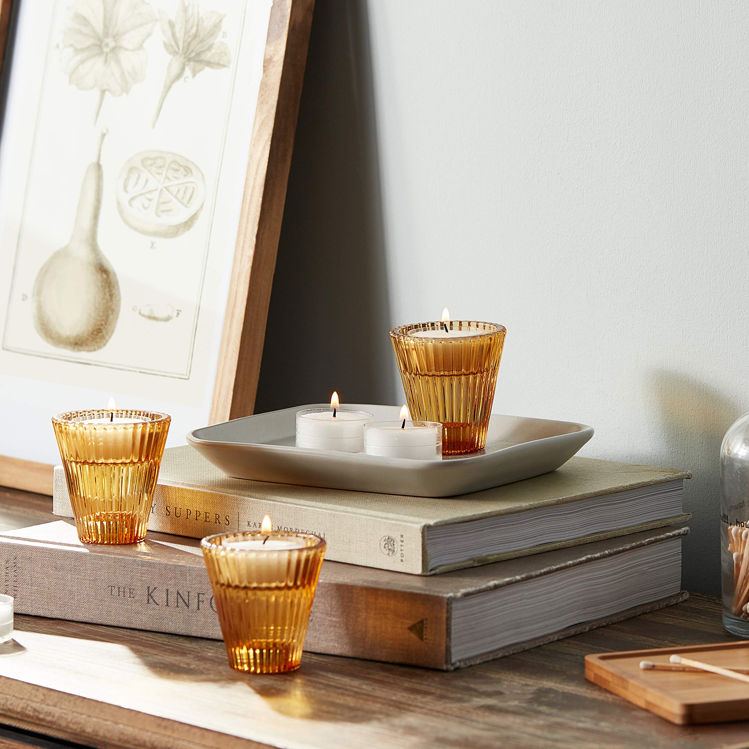 Root Candles 131015 Unscented Beeswax Blend Tealight Candles in Clear Cups - 8 Count Pack for Home Decor, Relaxation & Romantic Ambiance
