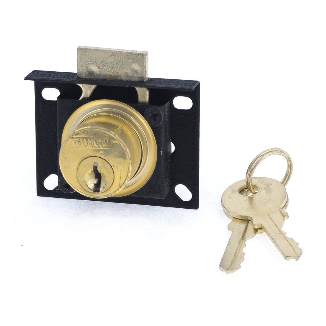 Black & Gold Glass Door Cabinet Lock - Single Door Display Case Hardware for Showcase, Cabinet & Furniture (Ideal for Retail Stores, Museums & Home Decor)