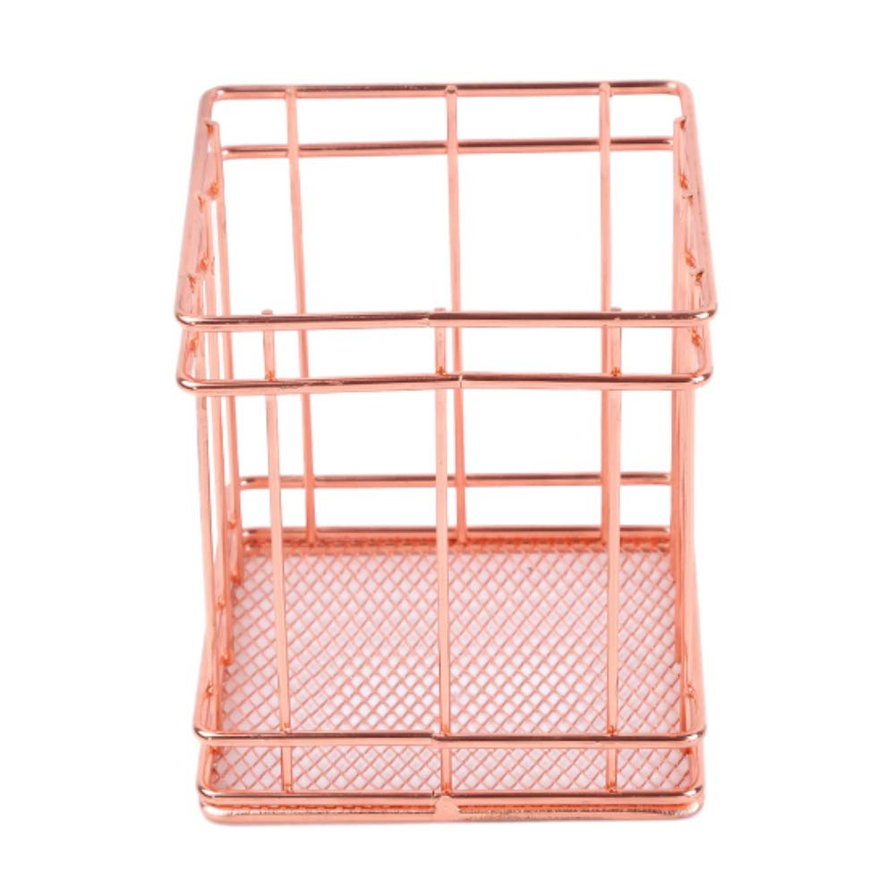 Smartcoco Rose Gold Metal Storage Basket - Modern Desktop Organizer for Fruits, Snacks, Kitchen Tools, Pens & Vase | Stylish Home & Office Decor for Bedroom, Living Room & Kitchen