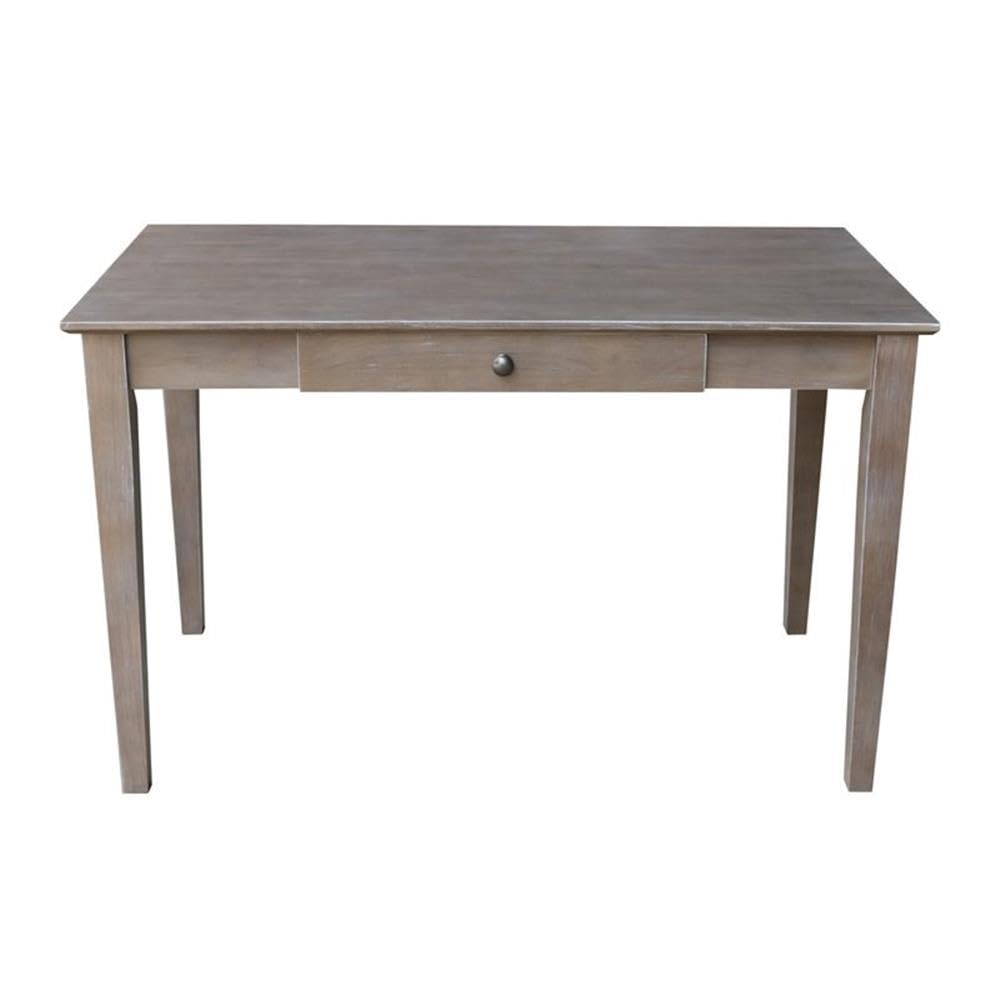 Pemberly Row Traditional Wood Writing Desk with Drawer - Unfinished Cream Finish - Home Office Furniture for Study, Work & Writing