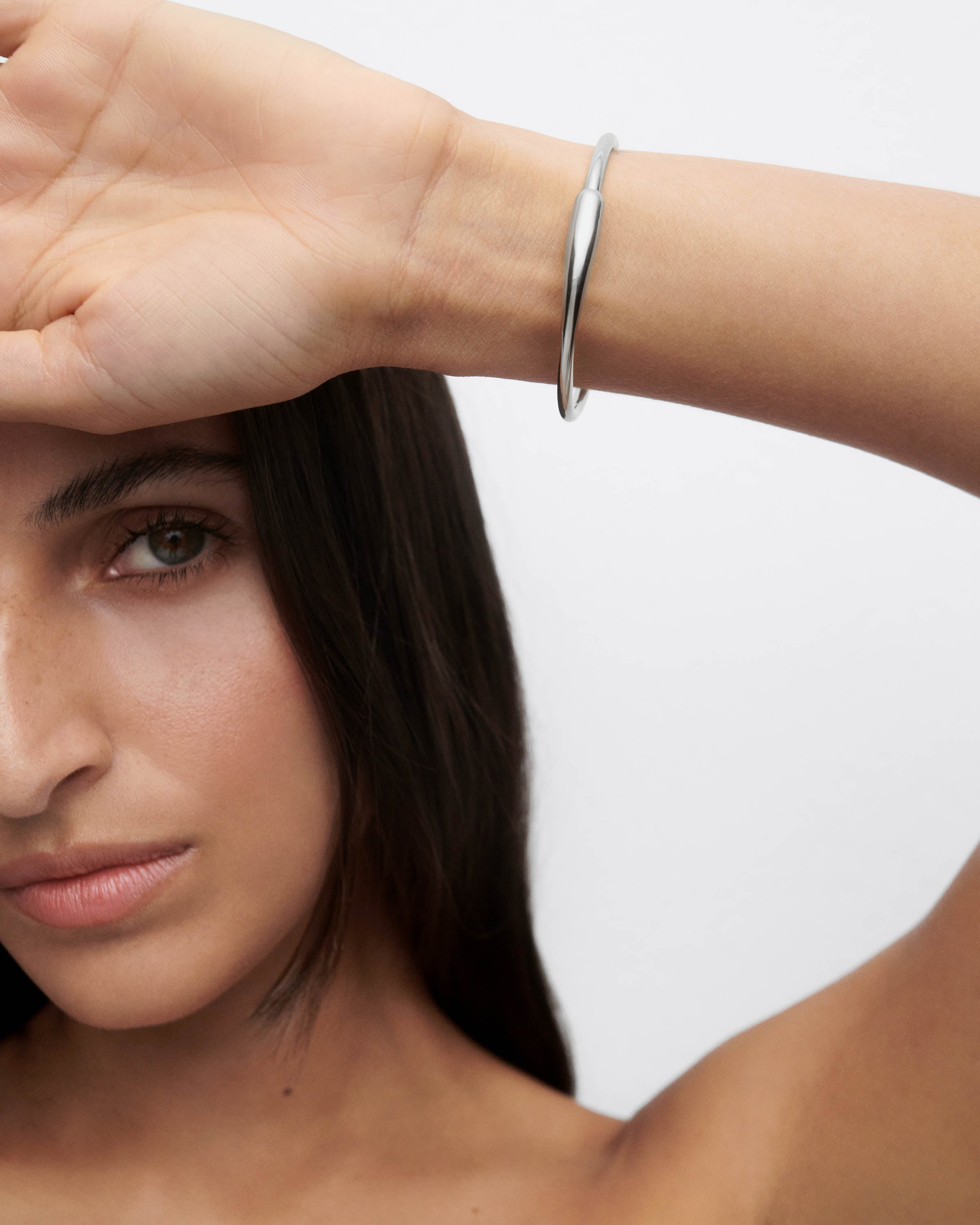 Sterling Silver Loop Bangle Bracelet for Women - Elegant Stackable Jewelry for Everyday Wear & Special Occasions