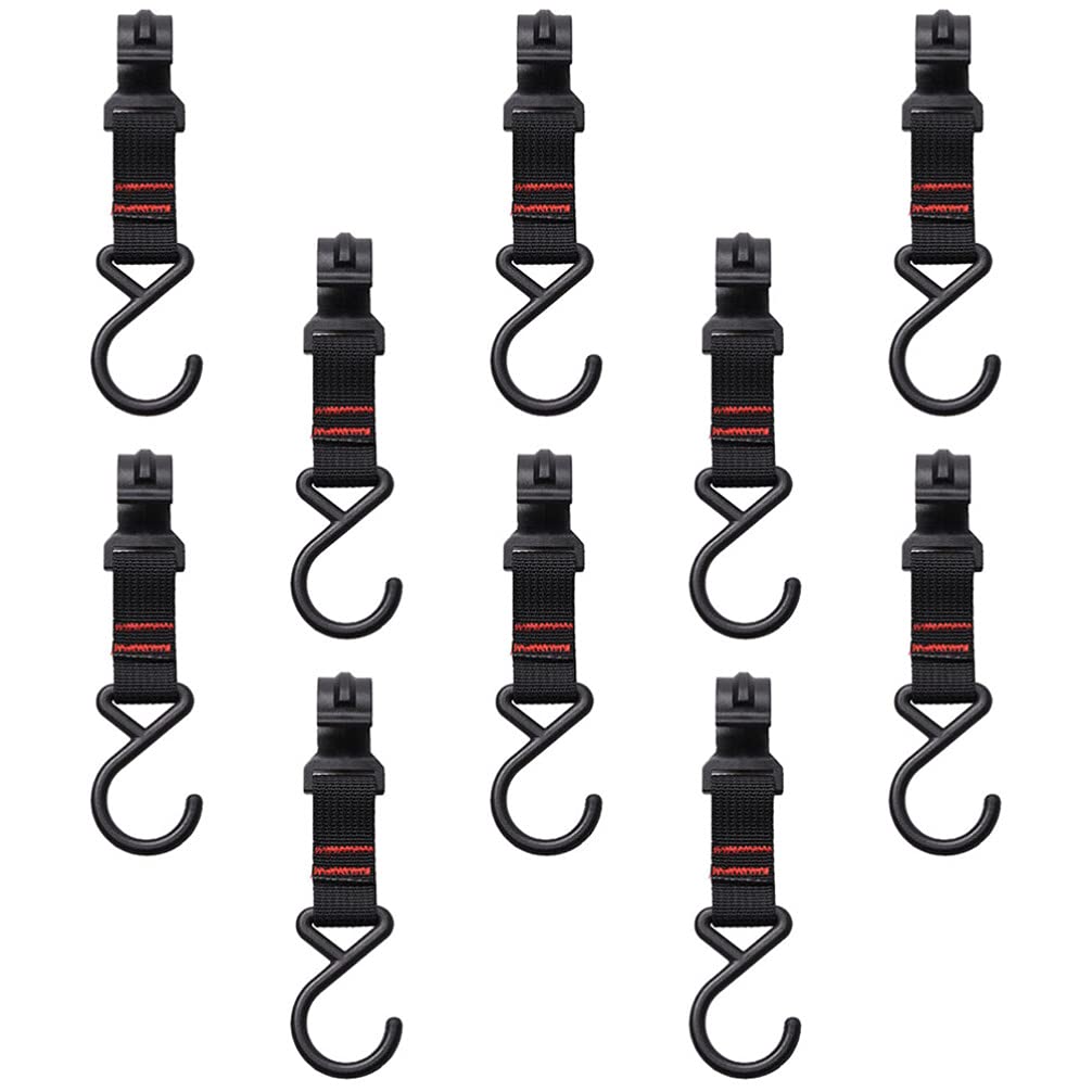 10pcs Heavy Duty Camping Hooks - Durable Polyester Lanyard Rings for Hanging Gear, Organizer Storage Hooks for Camping Bags, Tents & Outdoor Equipment | Perfect for Travel, Hiking & Backpacking Accessories