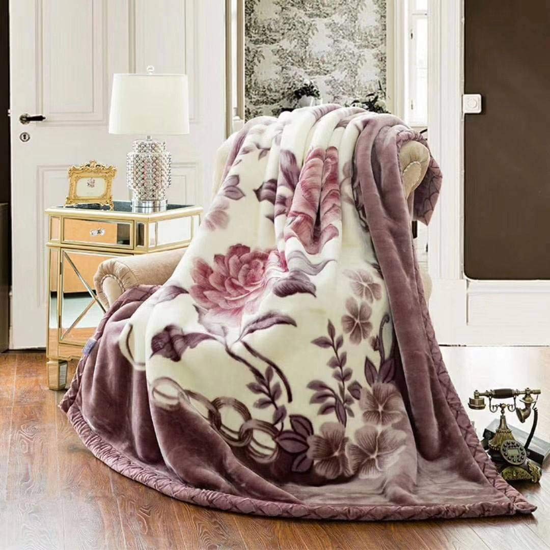 Velour Bed Throw Blankets - Ultra Soft Fluffy Warm Fleece Blanket for Bed & Sofa - Velvety Plush Bedspread (200x230cm/79x91in) - Perfect for Cozy Nights, Movie Time & Winter Comfort