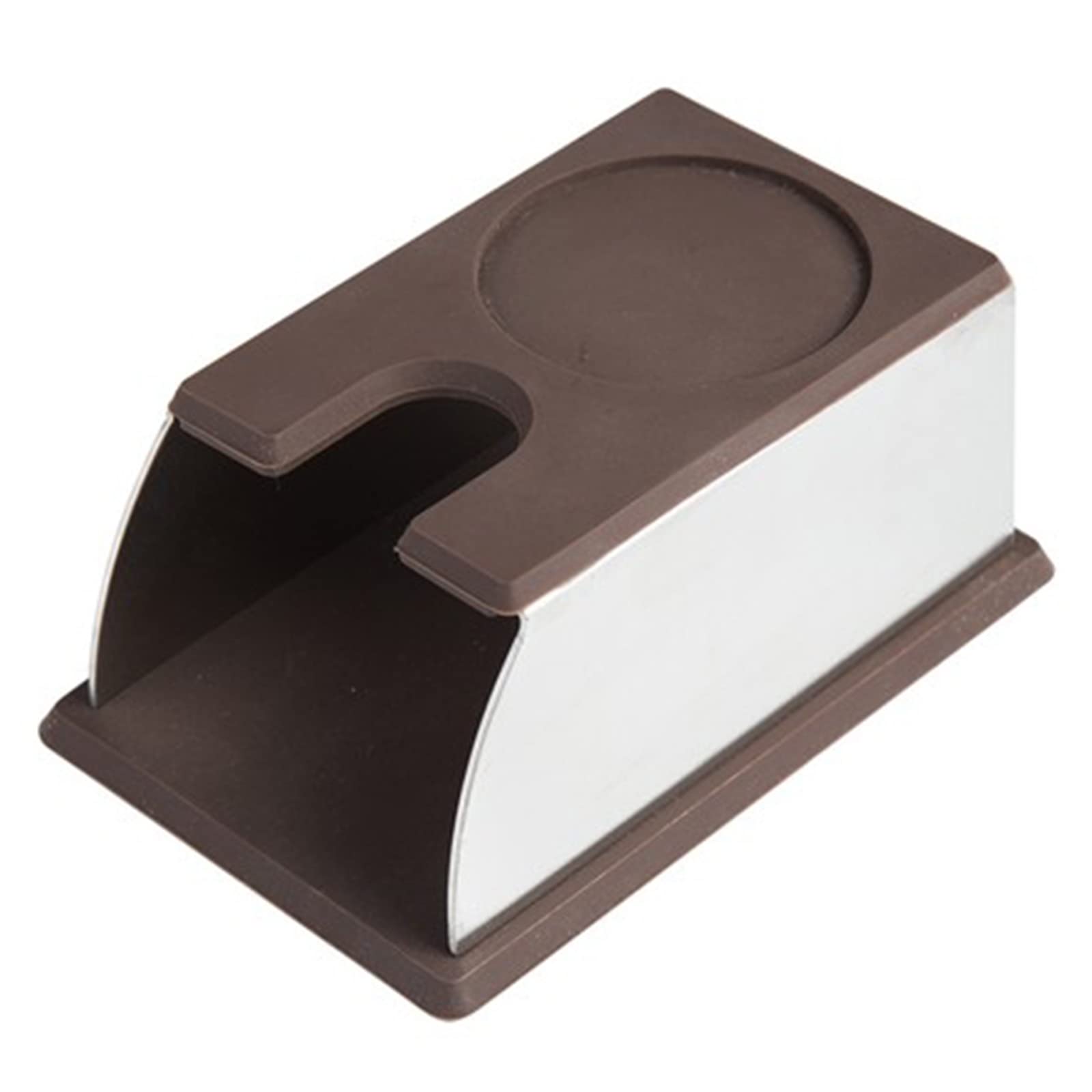 Premium Stainless Steel & Silicone Coffee Tamper Holder - Anti-Slip Bar Counter Corner Pad for Espresso Machines | Barista Tool for Coffee Shops & Home Brewing Stations | Perfect for Professional Cafes & Coffee Enthusiasts