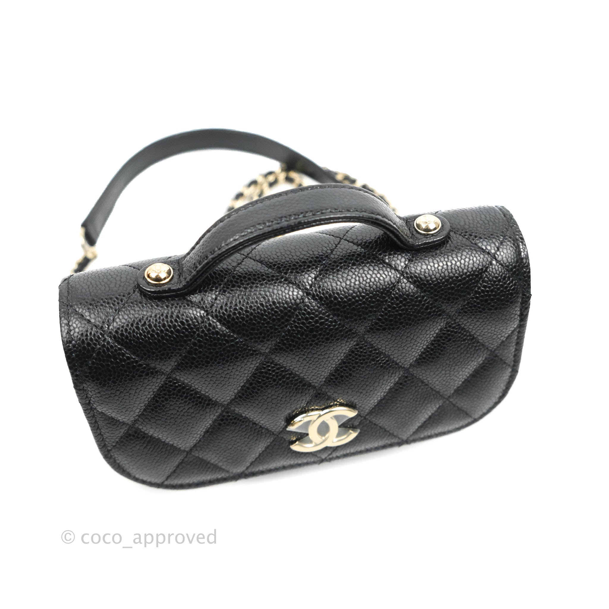 Chanel Business Affinity Clutch with Chain - Black Caviar Leather & Gold Hardware - Perfect for Work, Evening Events & Luxury Gift Giving