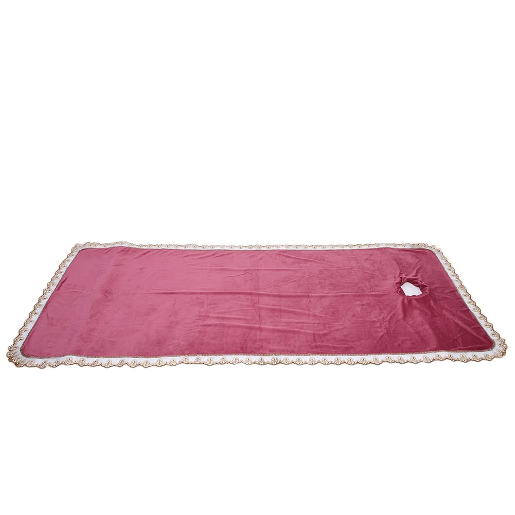 Premium Coral Velvet Massage Table Cover - Spa & Beauty Salon Bed Sheet, Fade-Resistant Soft Fabric for Facial & Body Treatments (Fuchsia Pink) - Ideal for Professional Salons, Spas & Home Relaxation