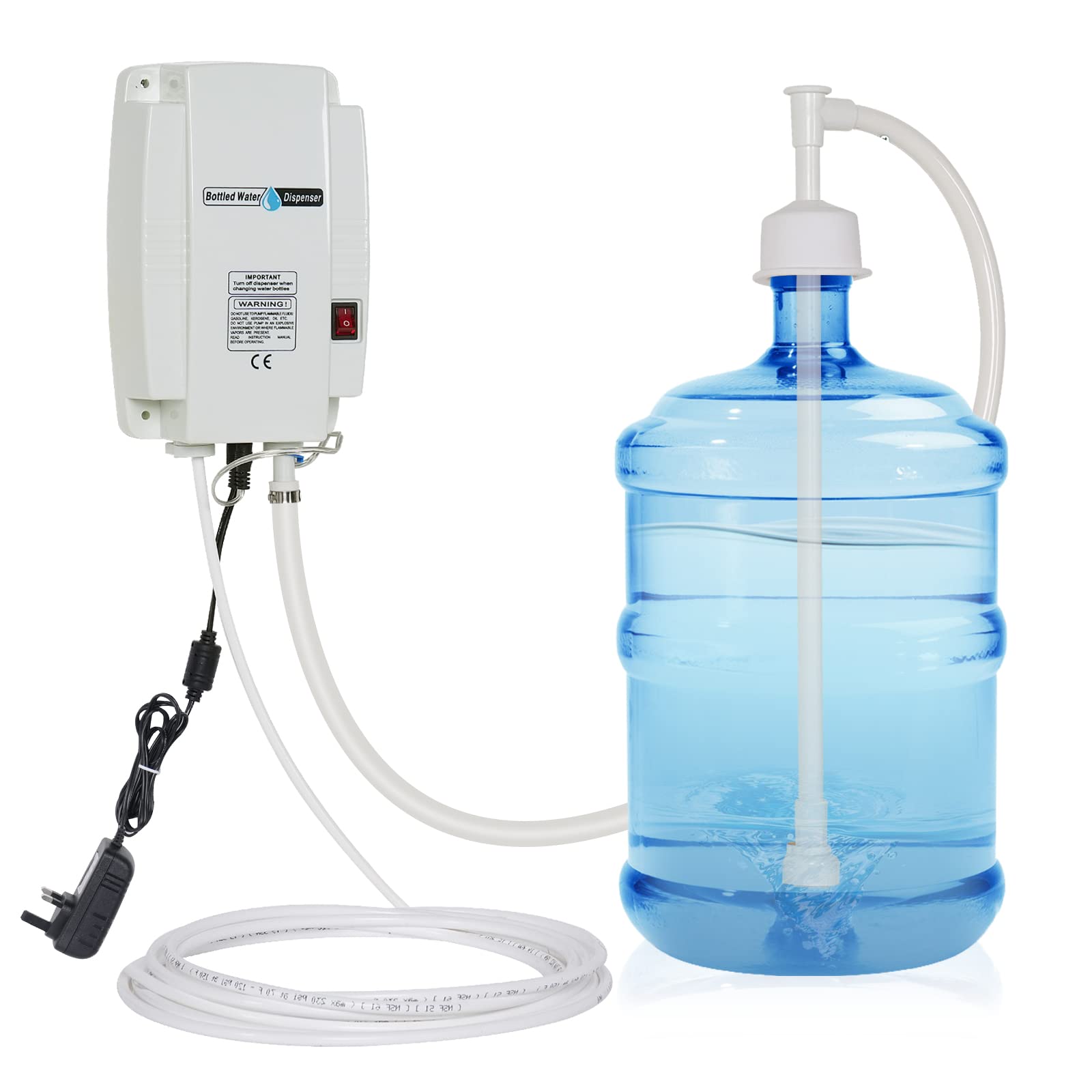 TDRFORCE 3.8L Bottled Water Dispenser System with Single Water Inlet - Compatible with Refrigerator, Ice Maker & Coffee Brewer - Perfect for Home, Office and Kitchen Use