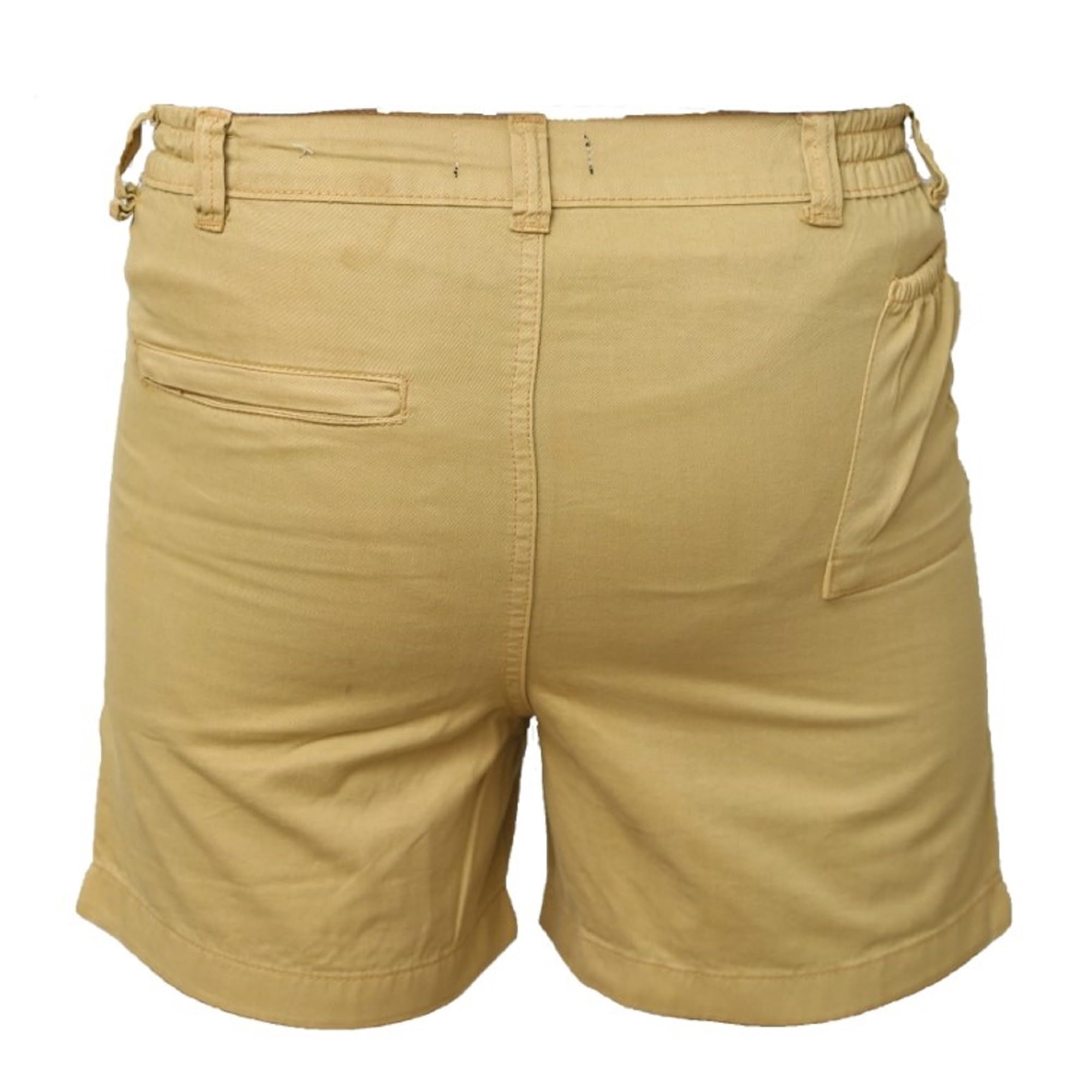 VR2 Denim Men's Stretch Comfort Denim Shorts with Elastic Waistband & Button Fly - Knee Length Casual Summer Shorts for Men | Perfect for Beach, Travel & Outdoor Activities
