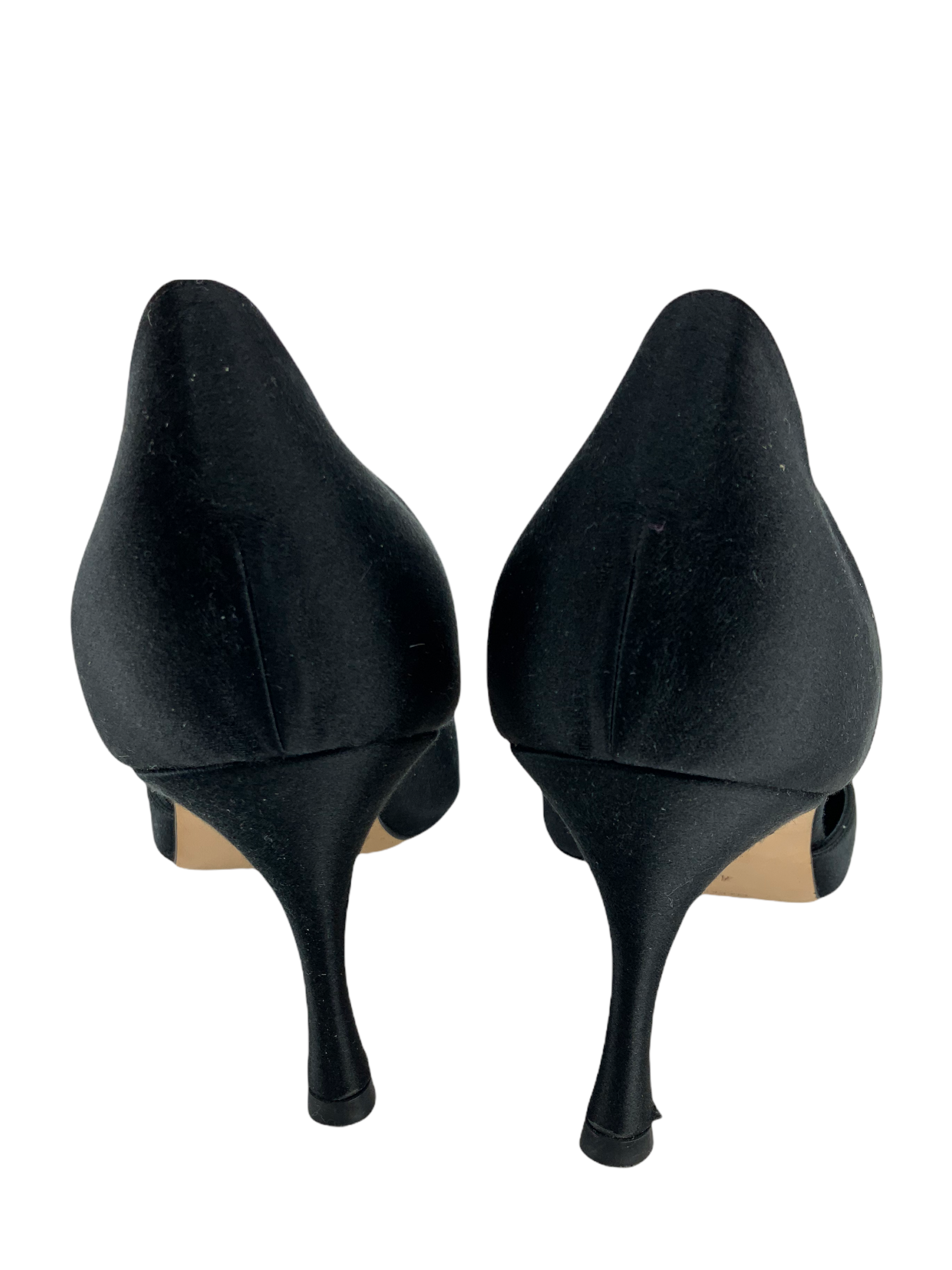 Manolo Blahnik Embellished Satin d'Orsay Pumps Women's Size 10.5 - Luxury Evening Heels for Weddings, Parties & Special Occasions