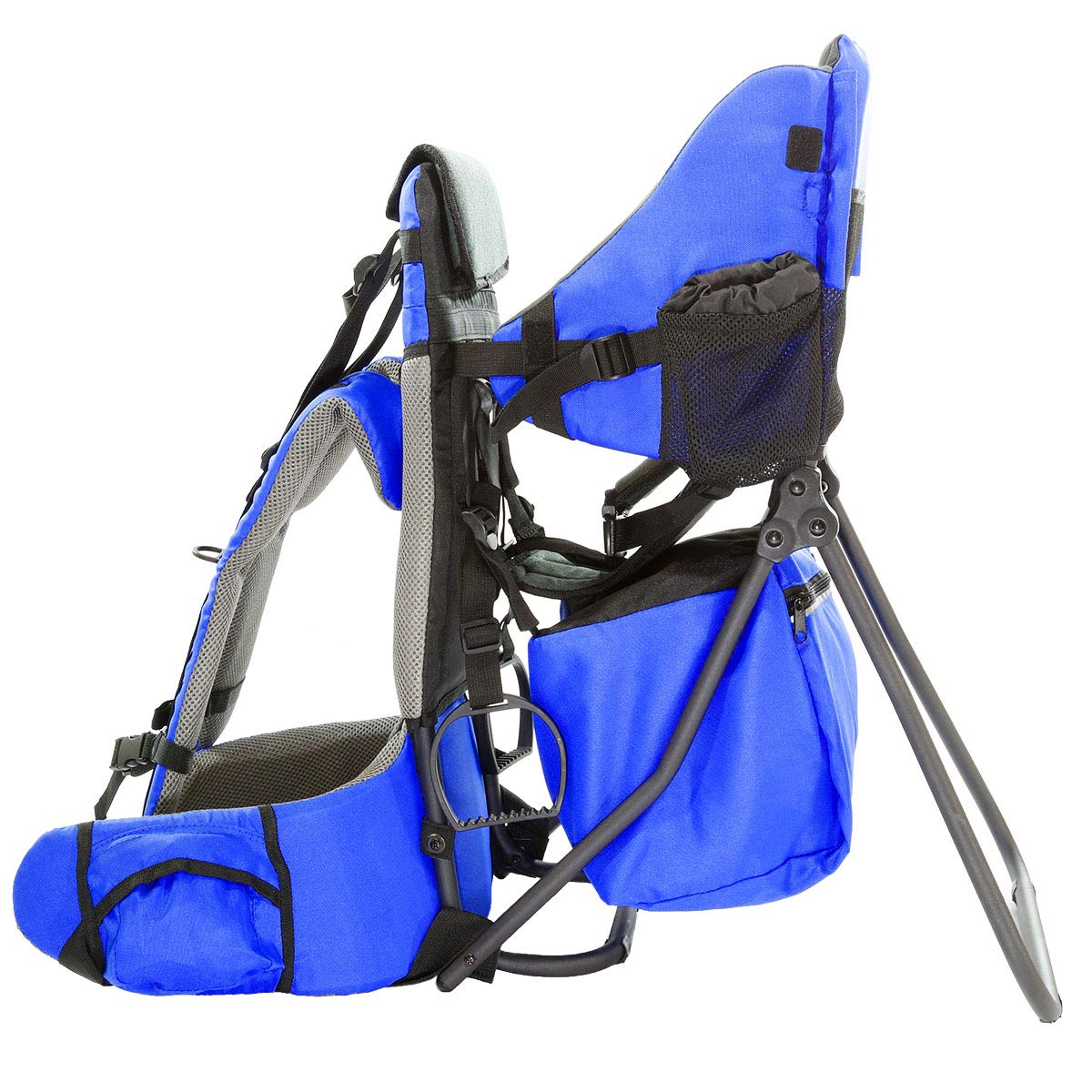 ClevrPlus Blue Cross Country Baby Backpack Carrier - Adjustable & Lightweight Toddler Hiking Backpack with Comfortable Seat, Foldable Frame & Large Capacity - Perfect for Outdoor Adventures, Hiking, Travel & Family Camping