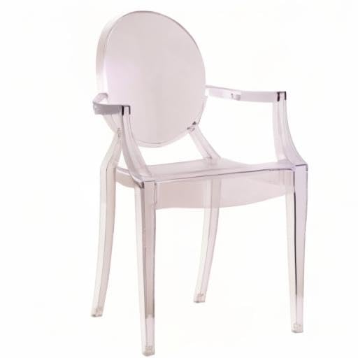Ghost Arm Chair (4, Clear) - 现代透明幽灵椅，适合客厅、餐厅、办公室等简约风格空间
