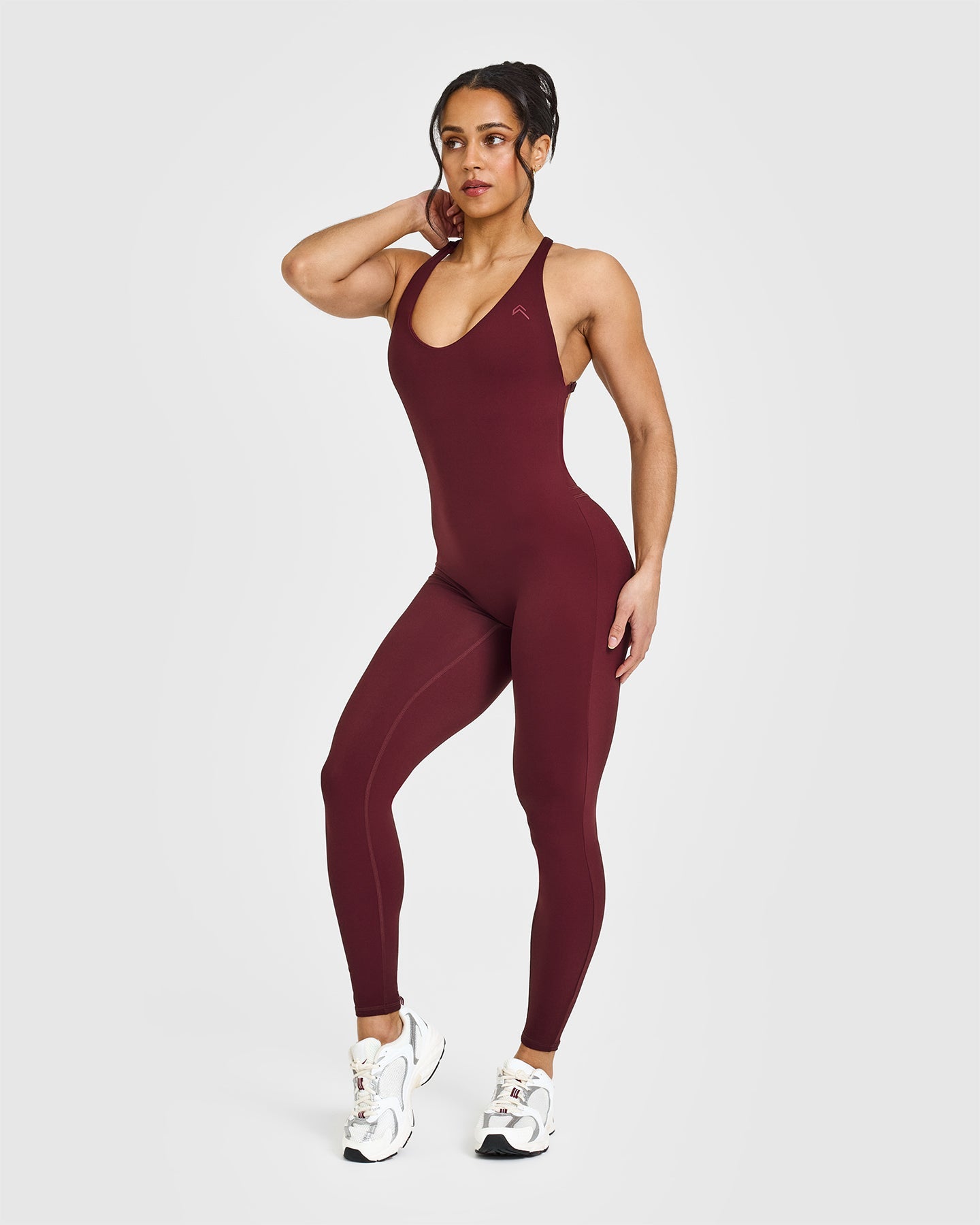Unified Scoop Back All-in-One Long Dress in Rosewood - Perfect for Weddings, Parties & Special Occasions