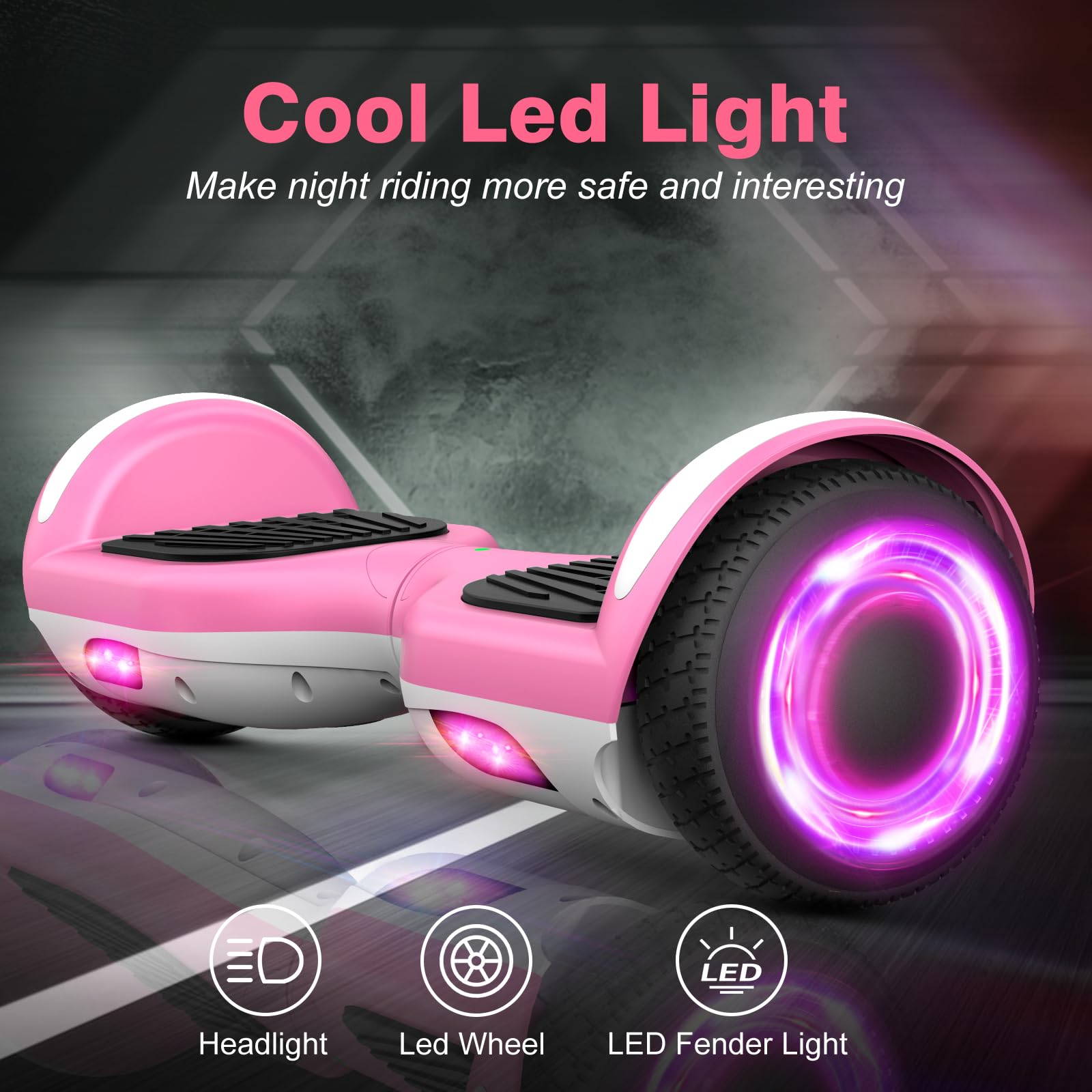Self-Balancing Hoverboard with LED Lights for Kids Ages 6-12 - Electric Scooter for Boys & Girls - Perfect for Commuting, Fun Rides & Outdoor Adventures