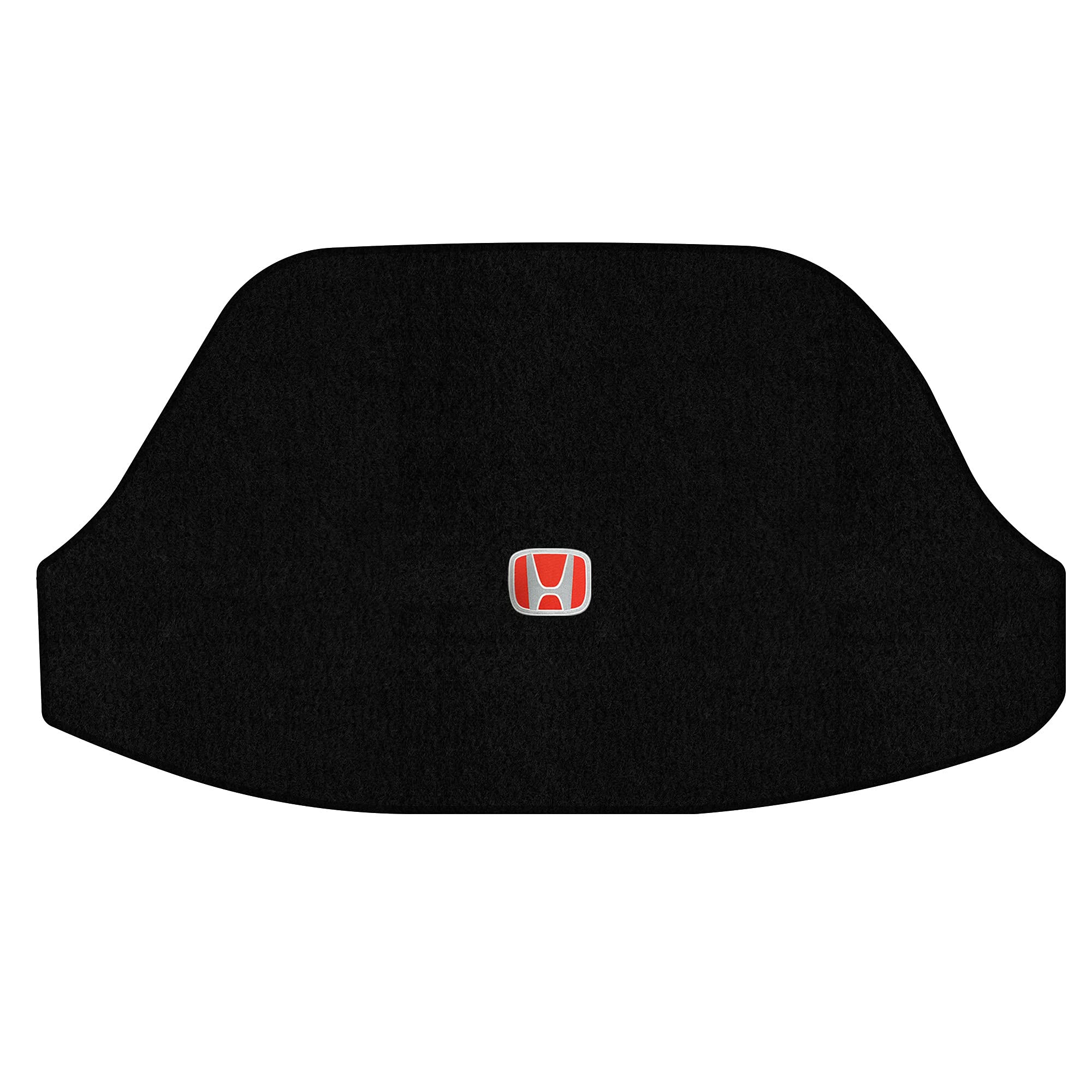 Premium Custom-Fit Carpet Floor Mats for 2014-2015 Honda Civic 4-Door (Hybrid/Si Compatible) - Luxury Car Interior Accessories with Trunk Liner - Silver & Red Honda Logo on Black - Perfect for Daily Commute & Road Trips