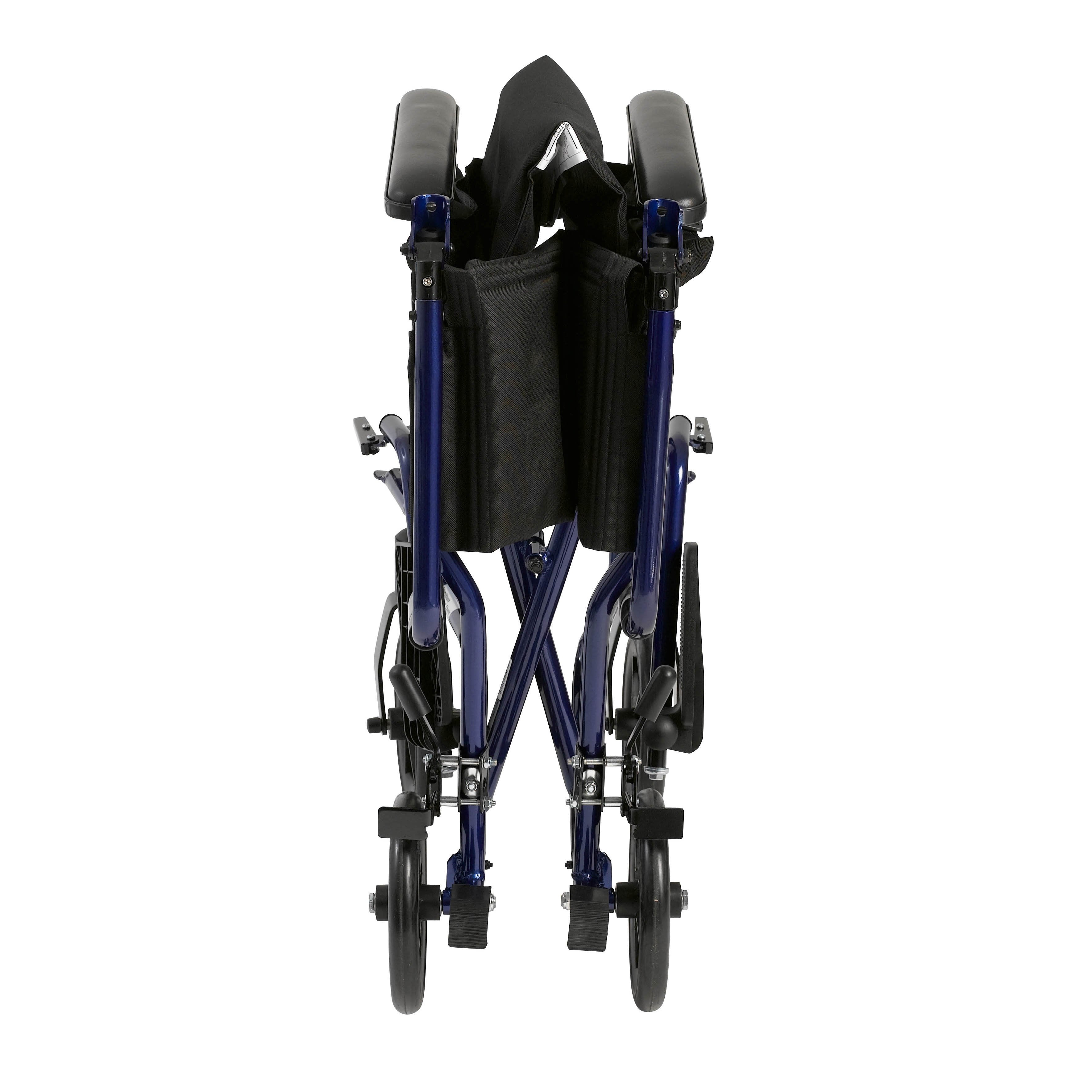Lightweight Transport Chair with 17 Inch Seat Width - Portable Mobility Aid for Seniors & Travel - Ideal for Hospitals, Airports & Outdoor Use